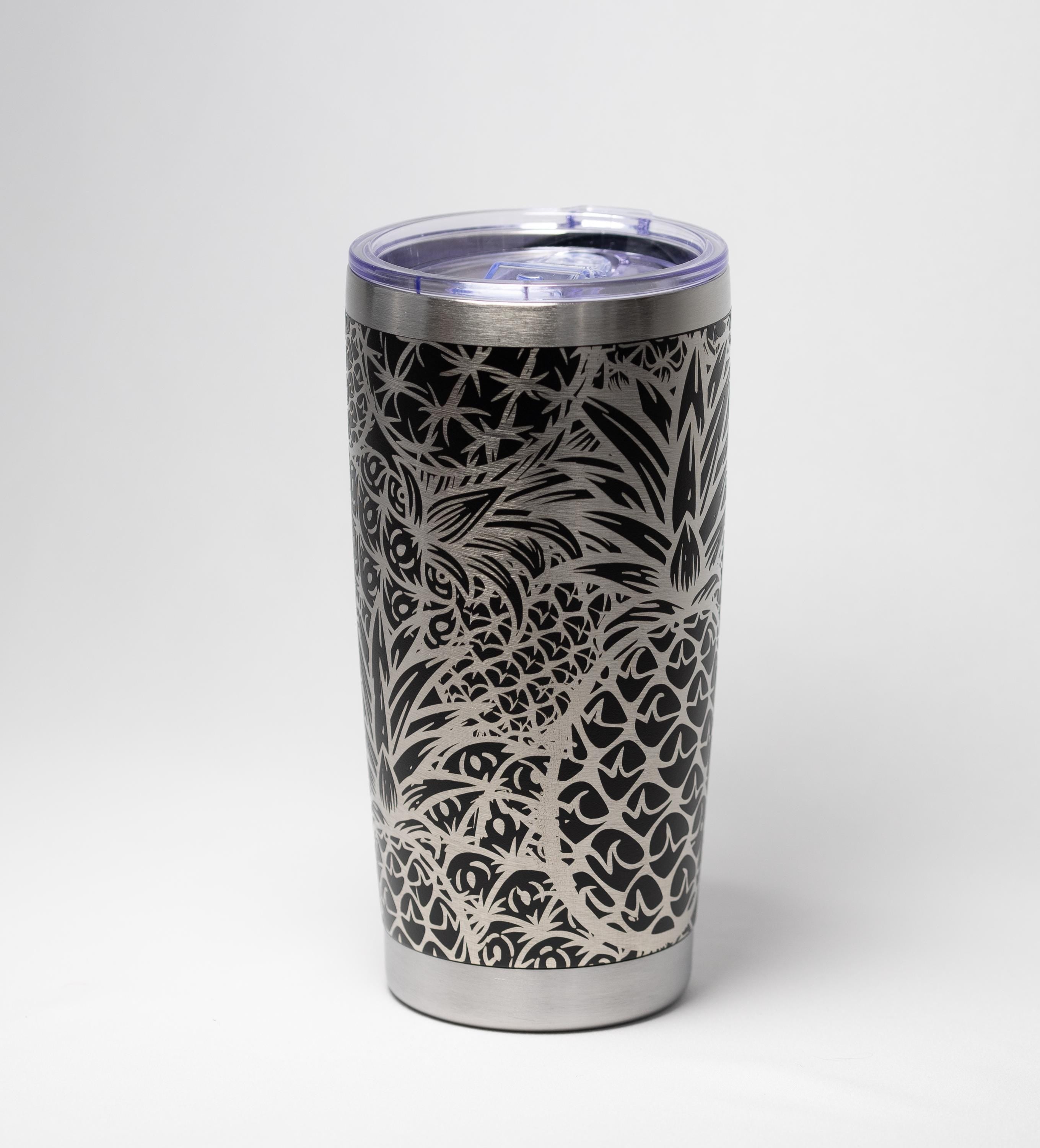 Travel Tumbler – Stainless Steel Cup With Pineapple Engraved Design, 20oz Insulated Drinkware