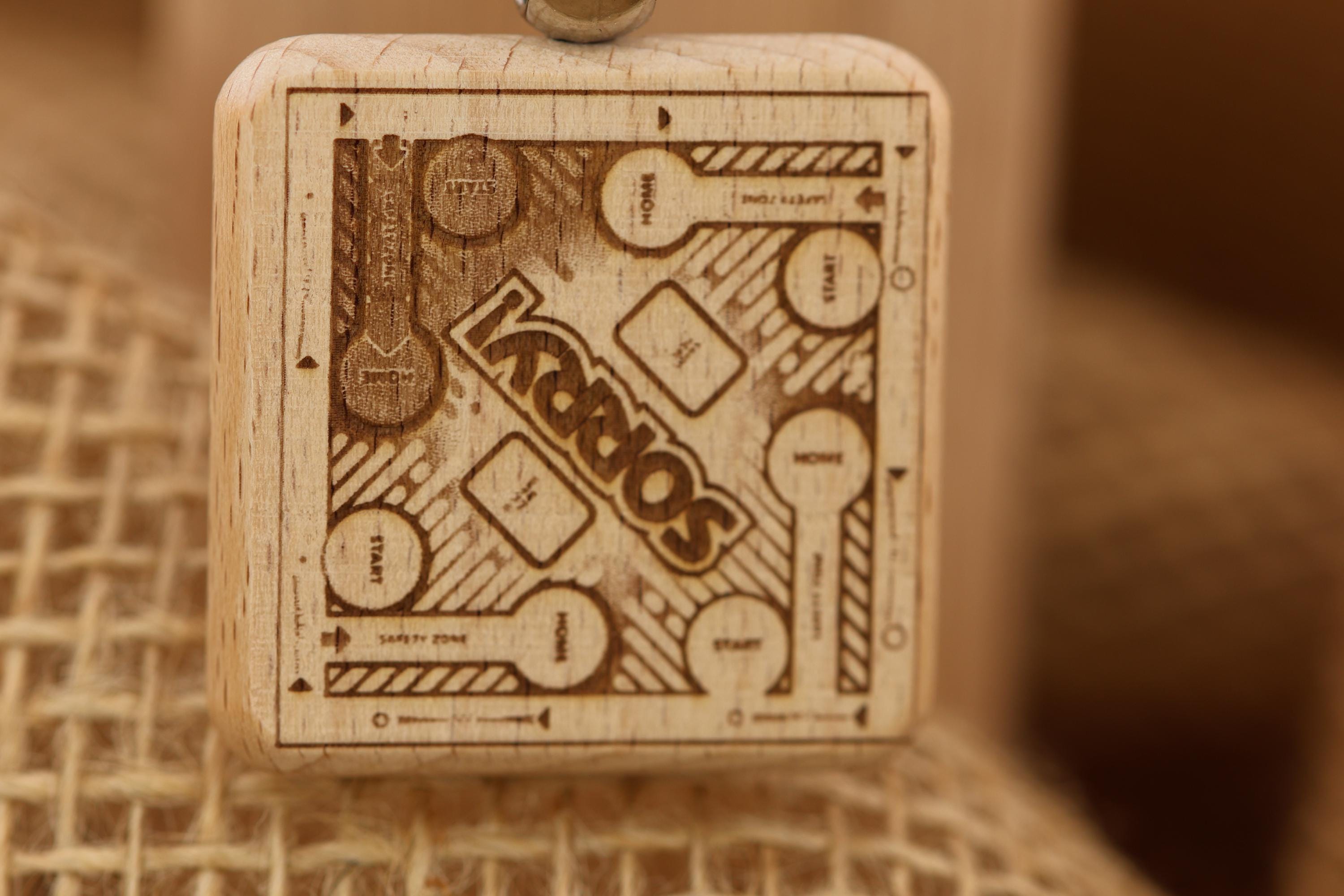 Sorry Board Game Keychain – Laser Engraved Hardwood Charm with Stainless Steel Ring