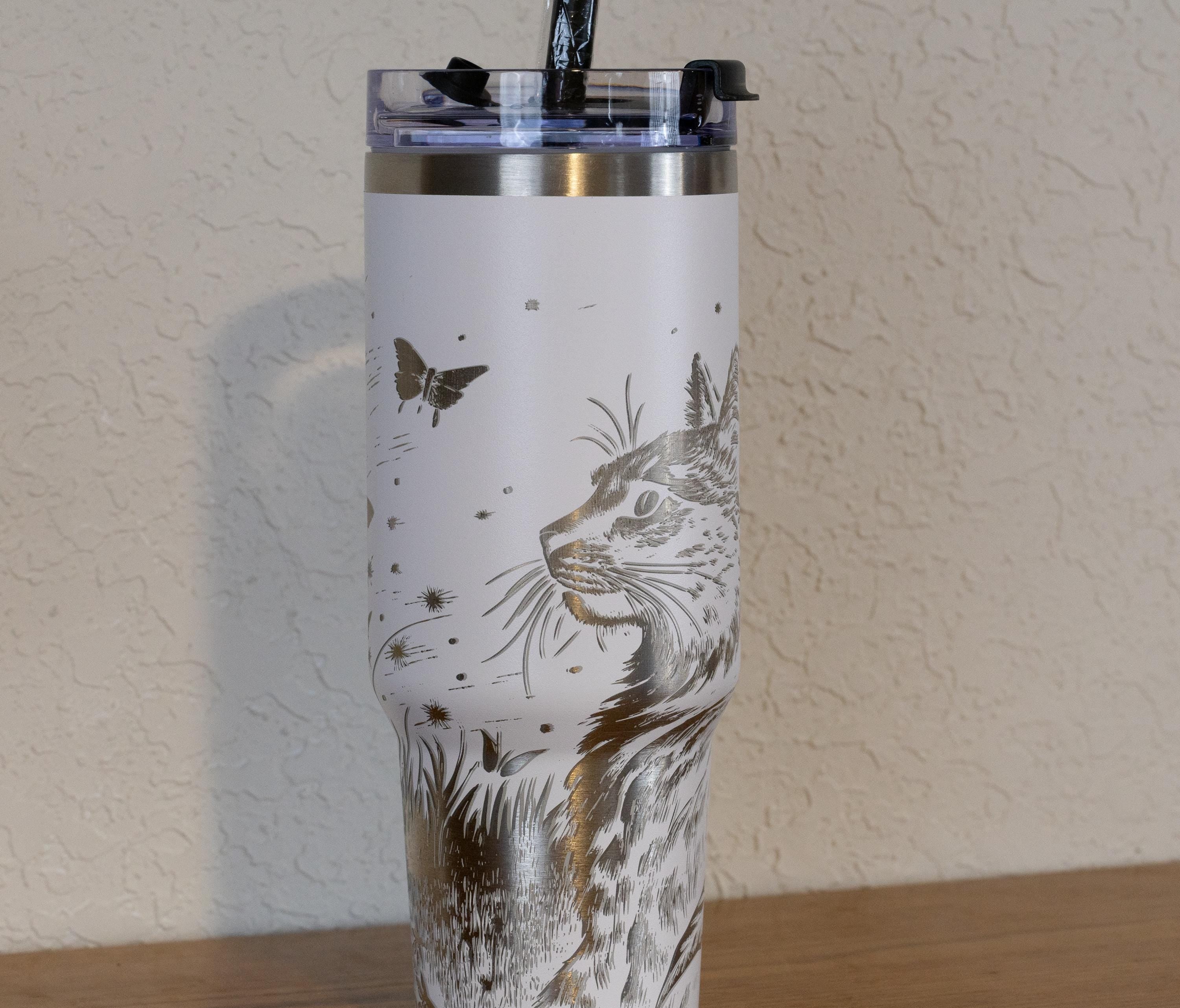 Stainless Steel Tumbler – 40oz Travel Mug With Handle, Straw & Double Wall Insulation