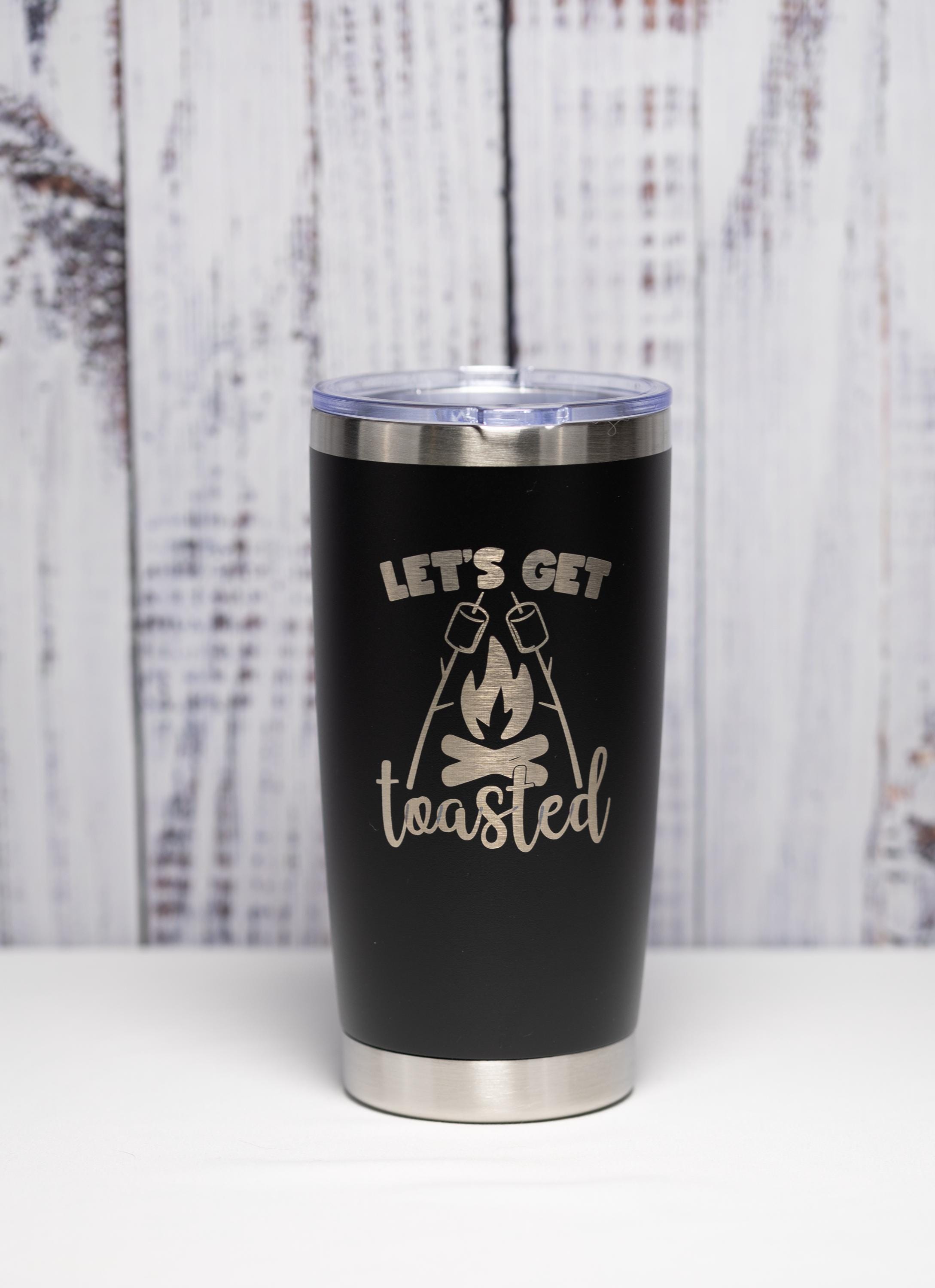 Camping Tumbler – 20oz Stainless Steel Cup | Laser Engraved, Custom Color, Insulated Drinkware