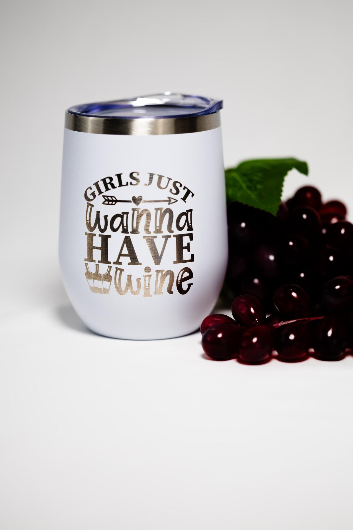 Wine Tumbler - 12 oz Stainless Steel Cup | Laser Engraved Girls Night Tumbler