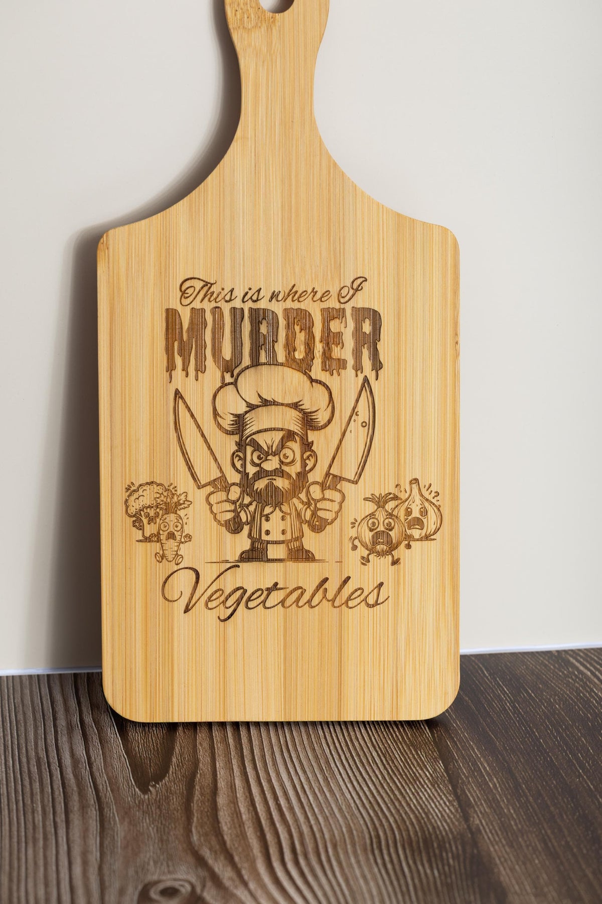 Bamboo Cutting Board – Funny Kitchen Gift | Dark Humor Kitchen Decor, Compact 5x11