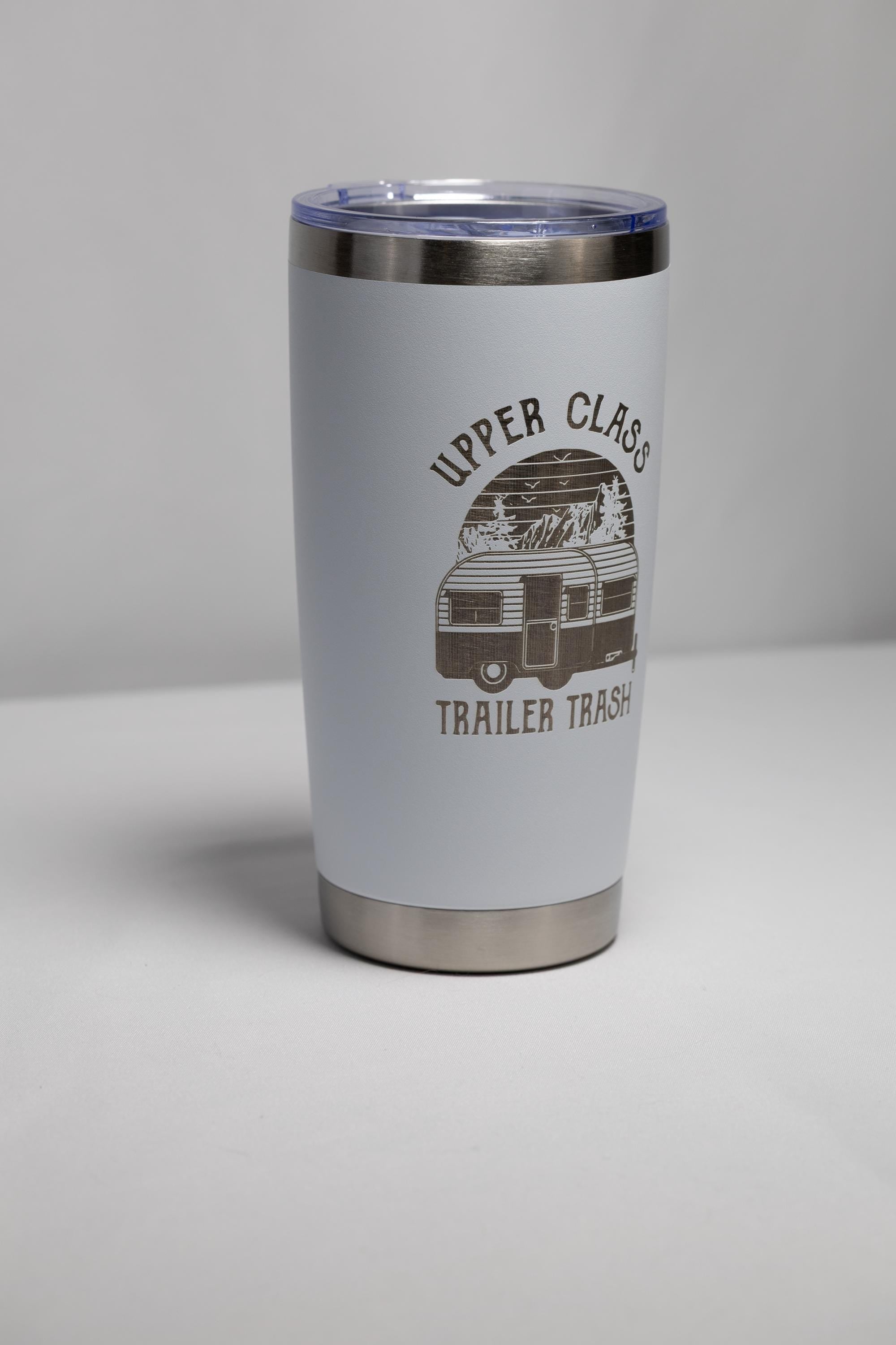 Funny Trailer Trash Tumbler - 20 oz Stainless Steel Double Wall Vacuum Insulated Cup