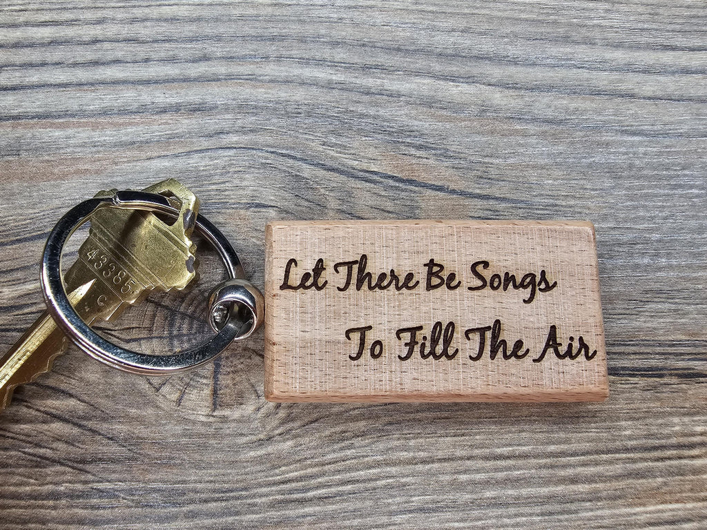 Grateful Dead Keychain - Double Sided Engraved Wooden Keychain With Stainless Steel Ring