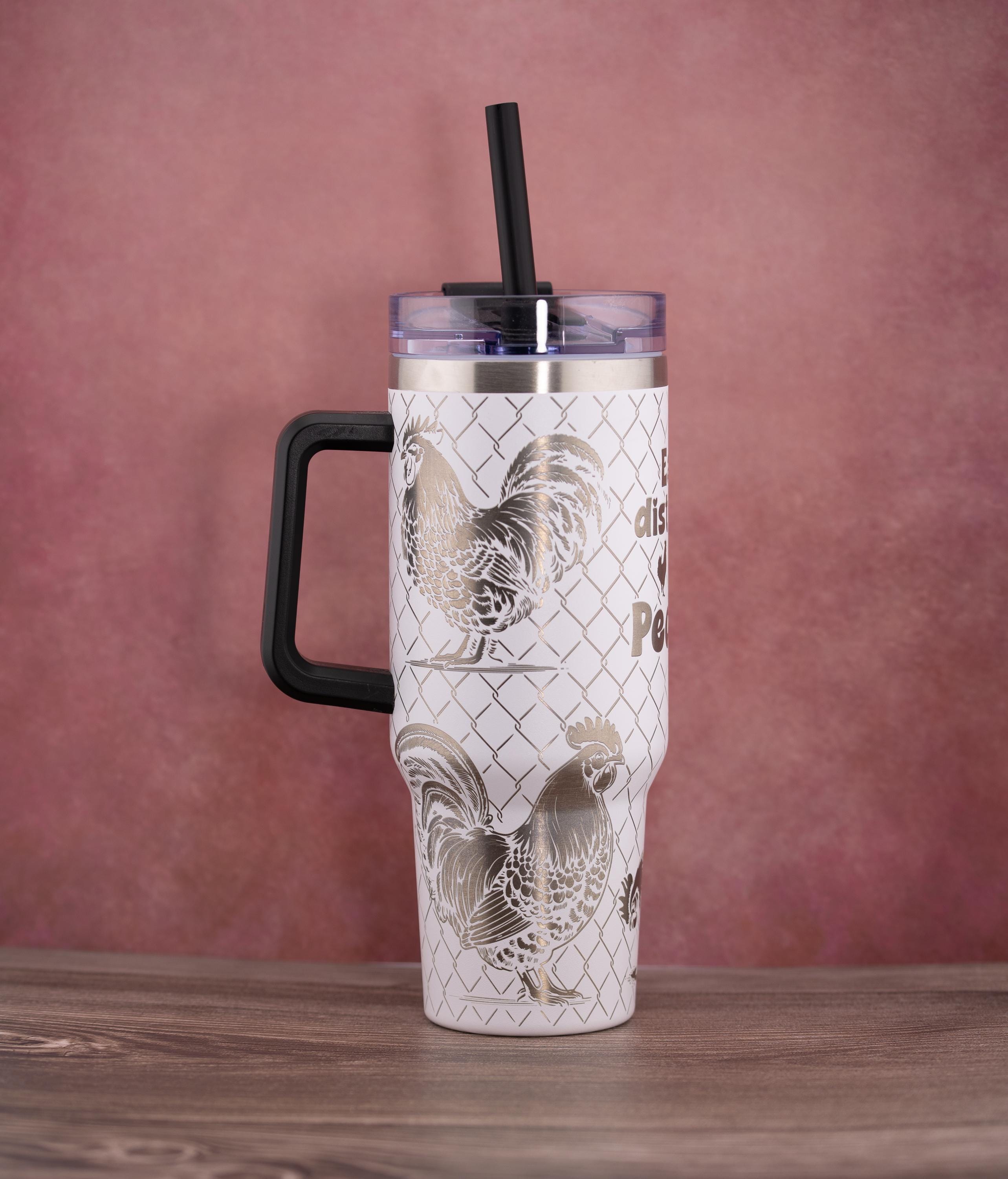 40oz Stainless Steel Tumbler - Double Wall Insulated Drink Cup with Straw Lid