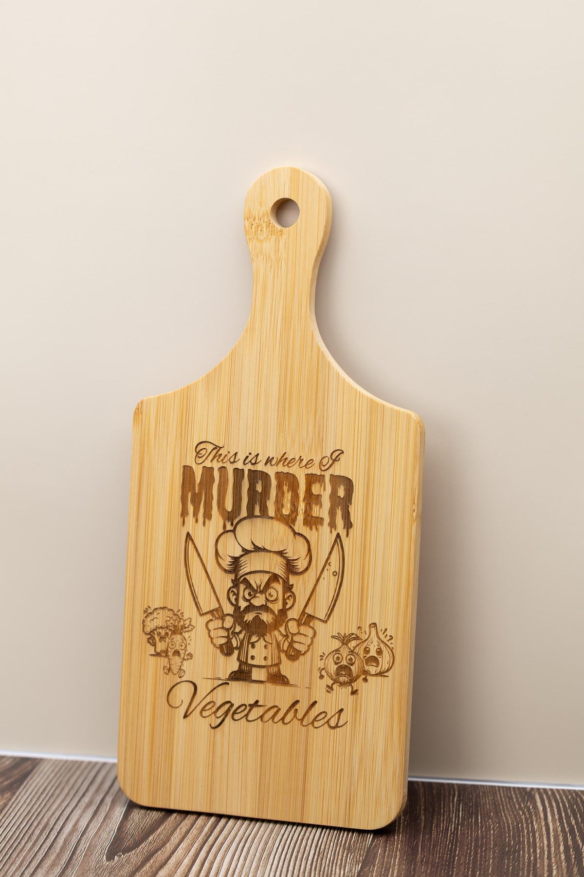 Bamboo Cutting Board – Funny Kitchen Gift | Dark Humor Kitchen Decor, Compact 5x11