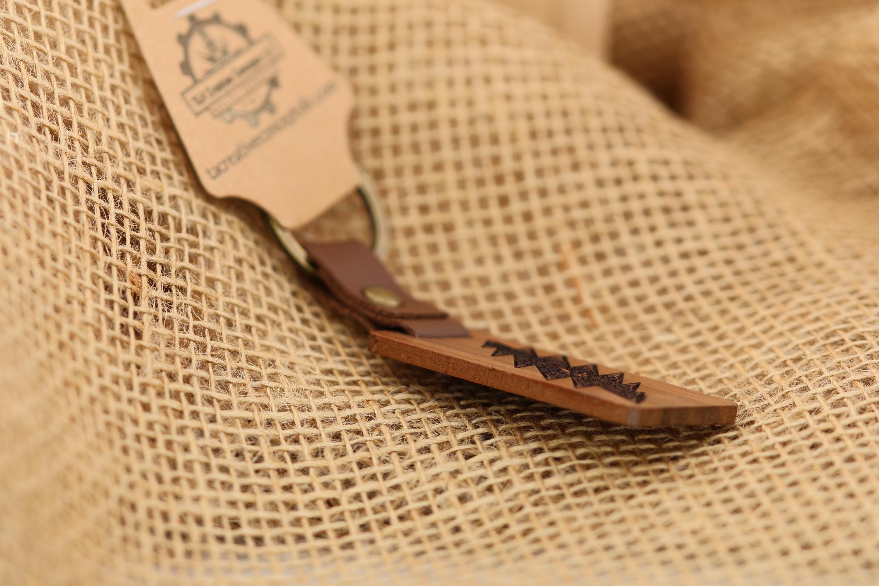 Grateful Dead Keychain – Walnut Wood Celtic Bolt Design | Double-Sided Engraving