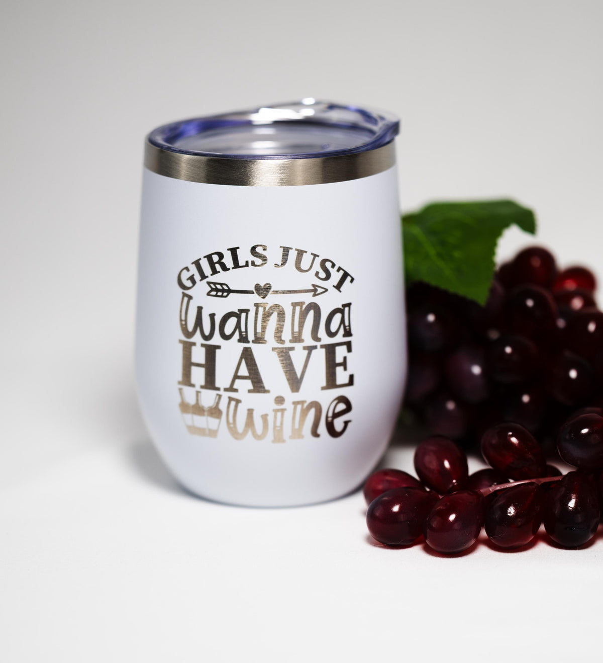 Wine Tumbler - 12 oz Stainless Steel Cup | Laser Engraved Girls Night Tumbler