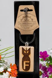 Funny Keychain – Double Sided Laser Engraved Wood Ring | Sarcastic Humor Gift