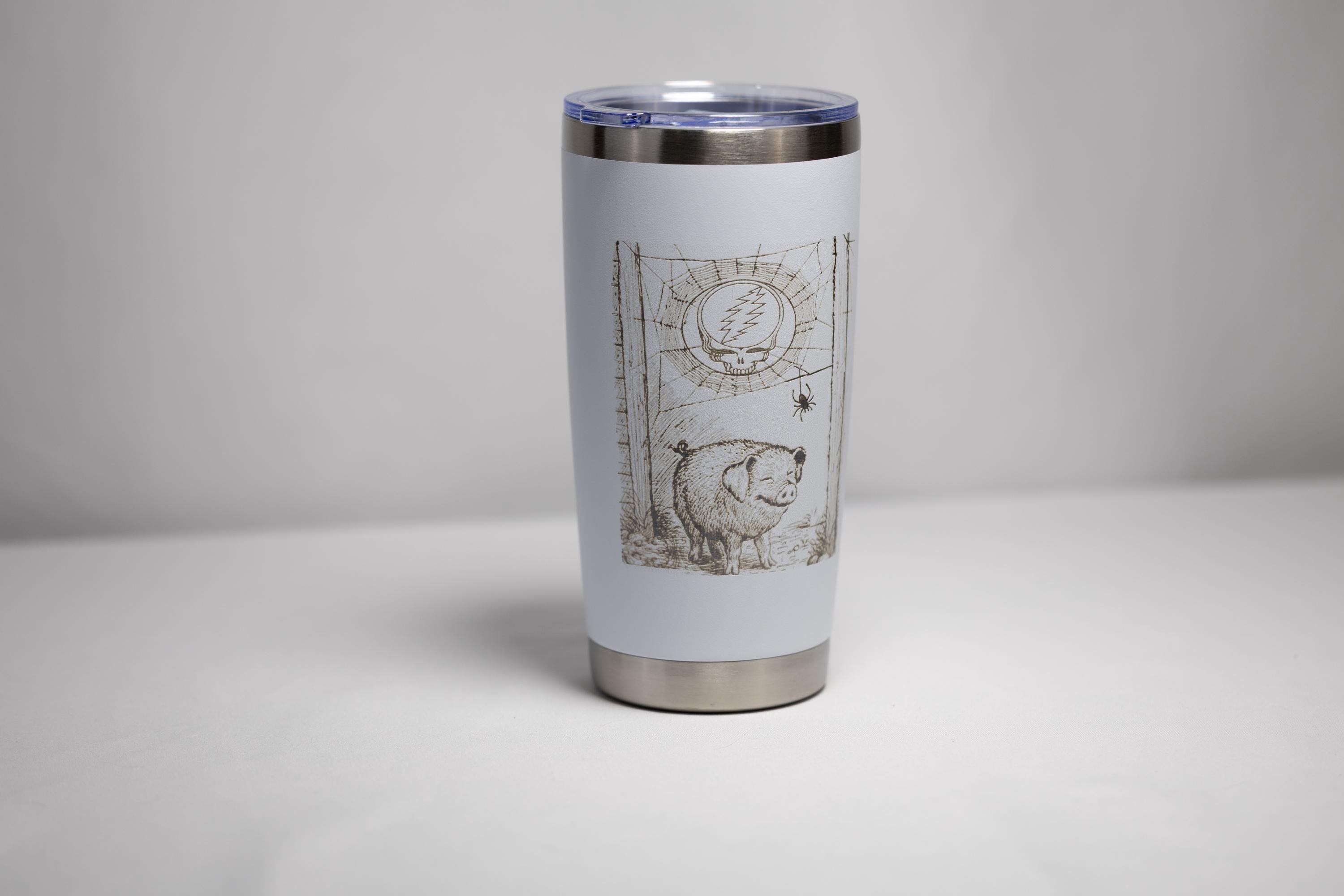 Lightning Skull Tumbler - Engraved Stainless Steel Jam Band Drinkware 20 oz