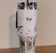Stainless Steel Tumbler – 40oz Travel Mug With Handle, Straw & Double Wall Insulation