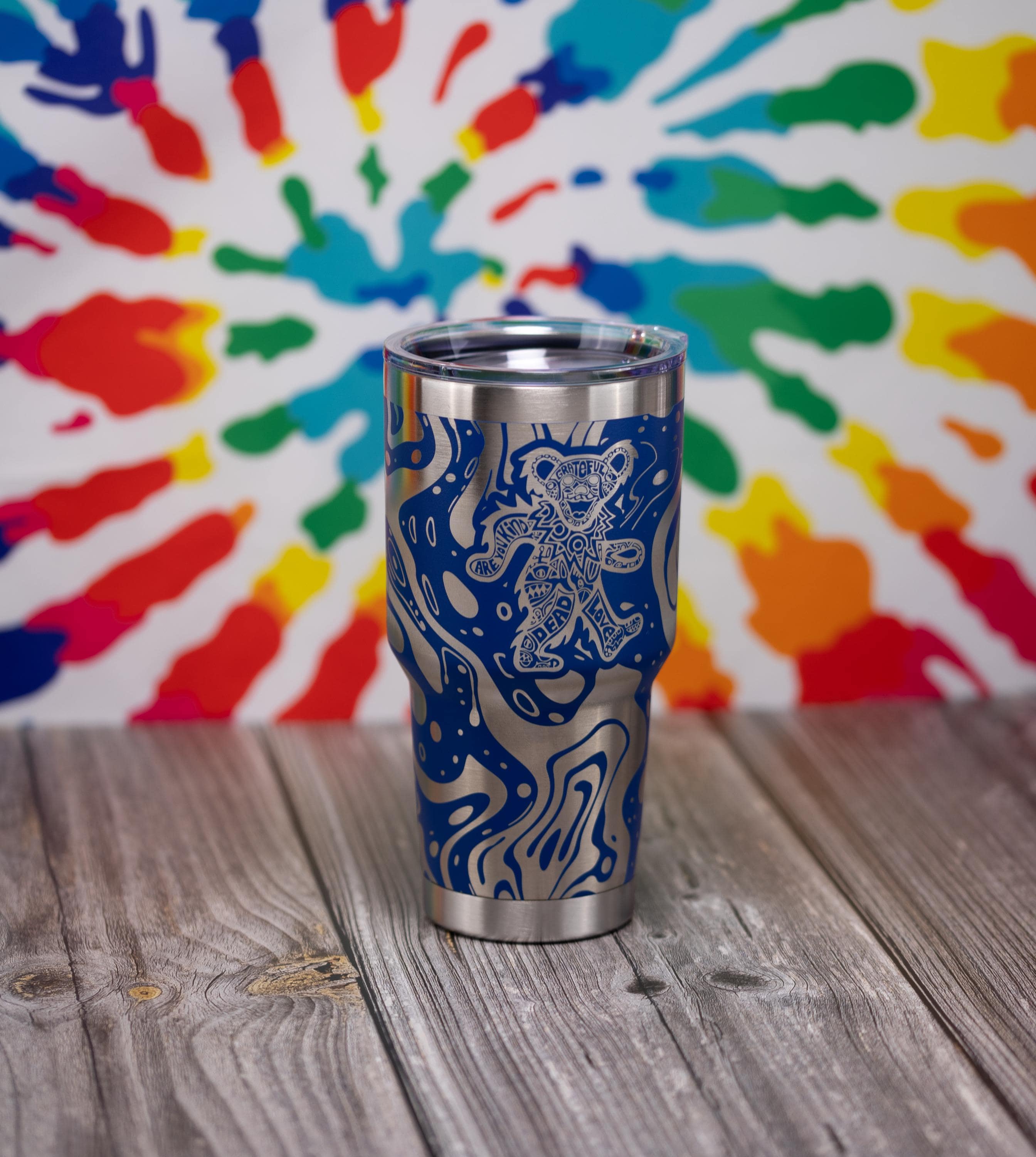 Grateful Dead Tumbler | 30oz Insulated Stainless Steel Double Wall Cup with Spill Resistant Lid