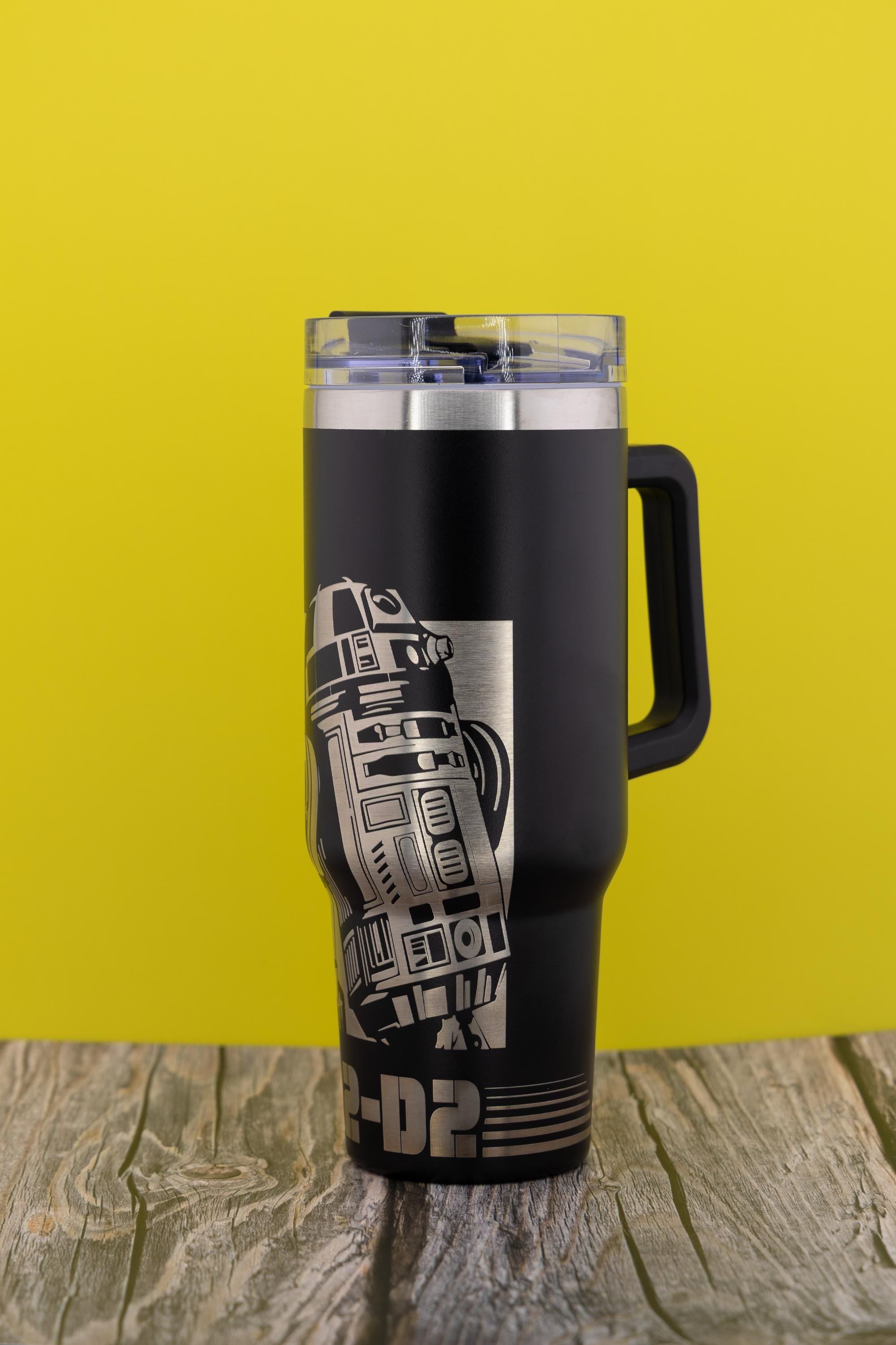 R2-D2 Tumbler | Laser Engraved Stainless Steel Cup - 40oz Double Wall Insulated