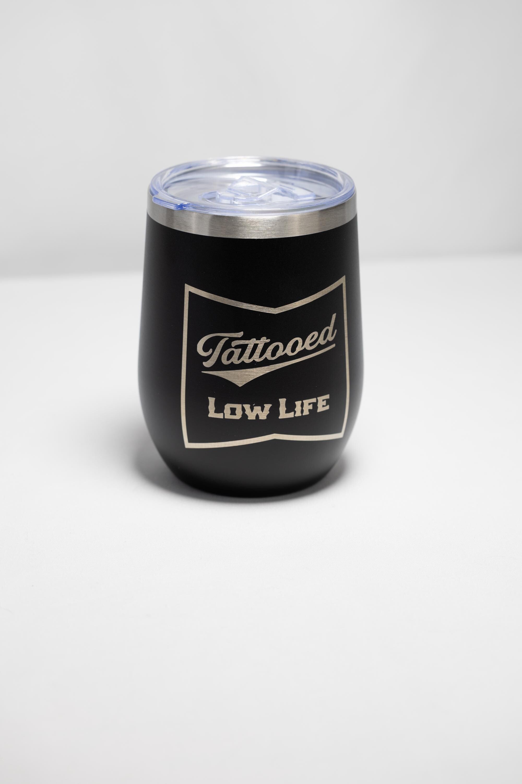 Tattoo Wine Tumbler – 12 oz Stainless Steel Double Wall Insulated Cup