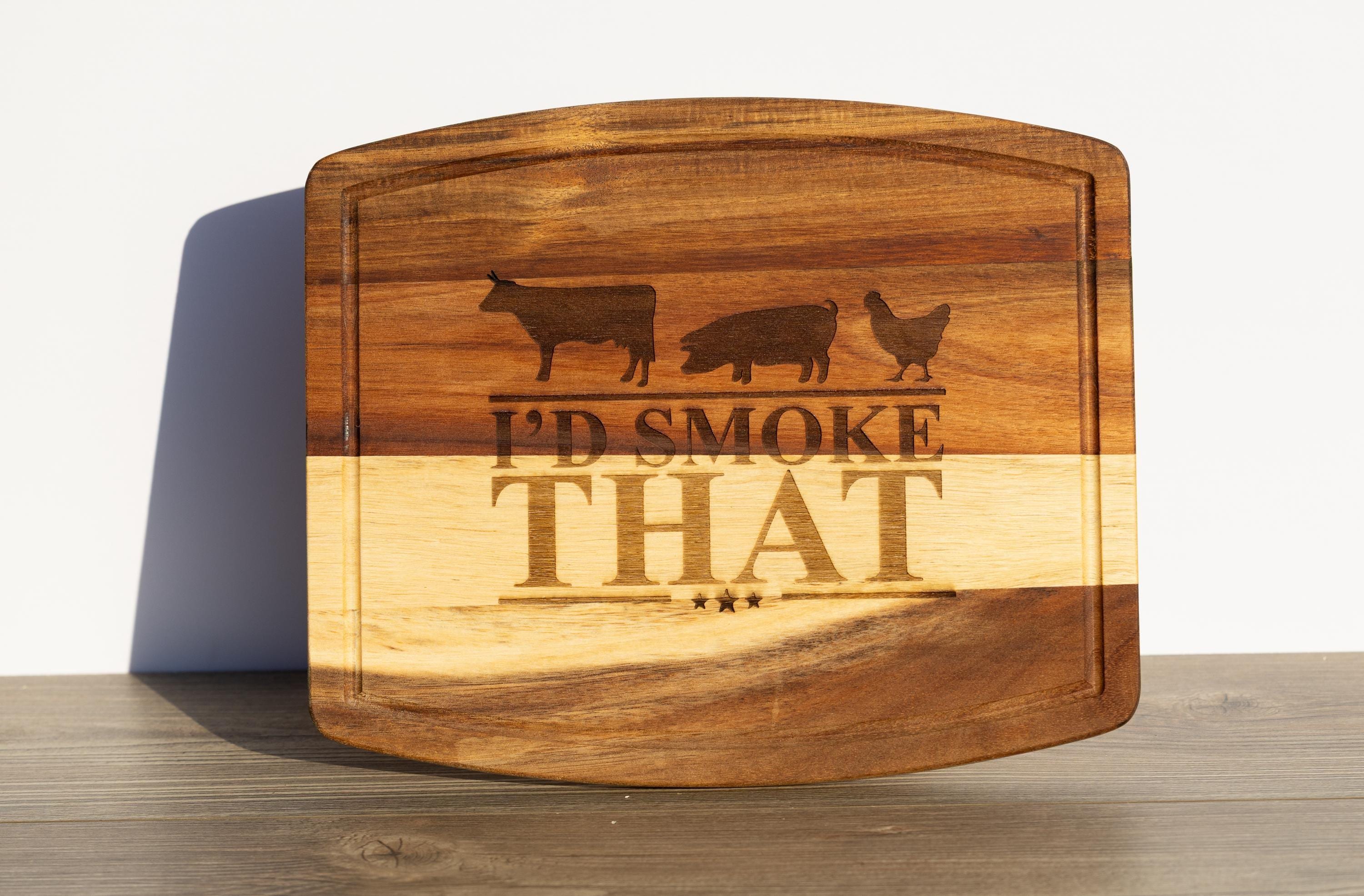 Funny BBQ Cutting Board – Acacia Wood 10x12 | Laser Engraved Grill Prep Gift