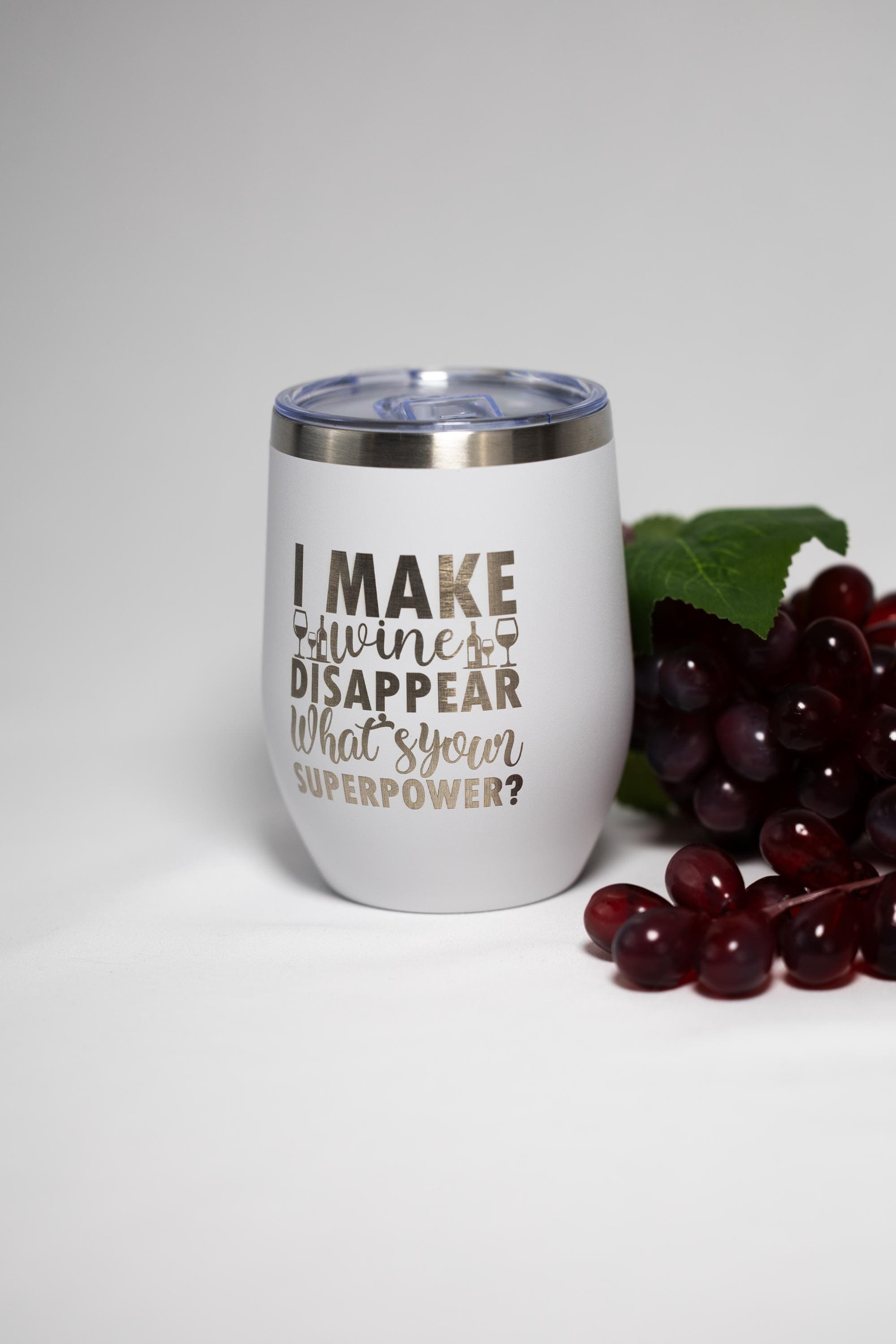 Wine Tumbler | 12 oz Stainless Steel Cup With Laser Engraved Cheeky Design