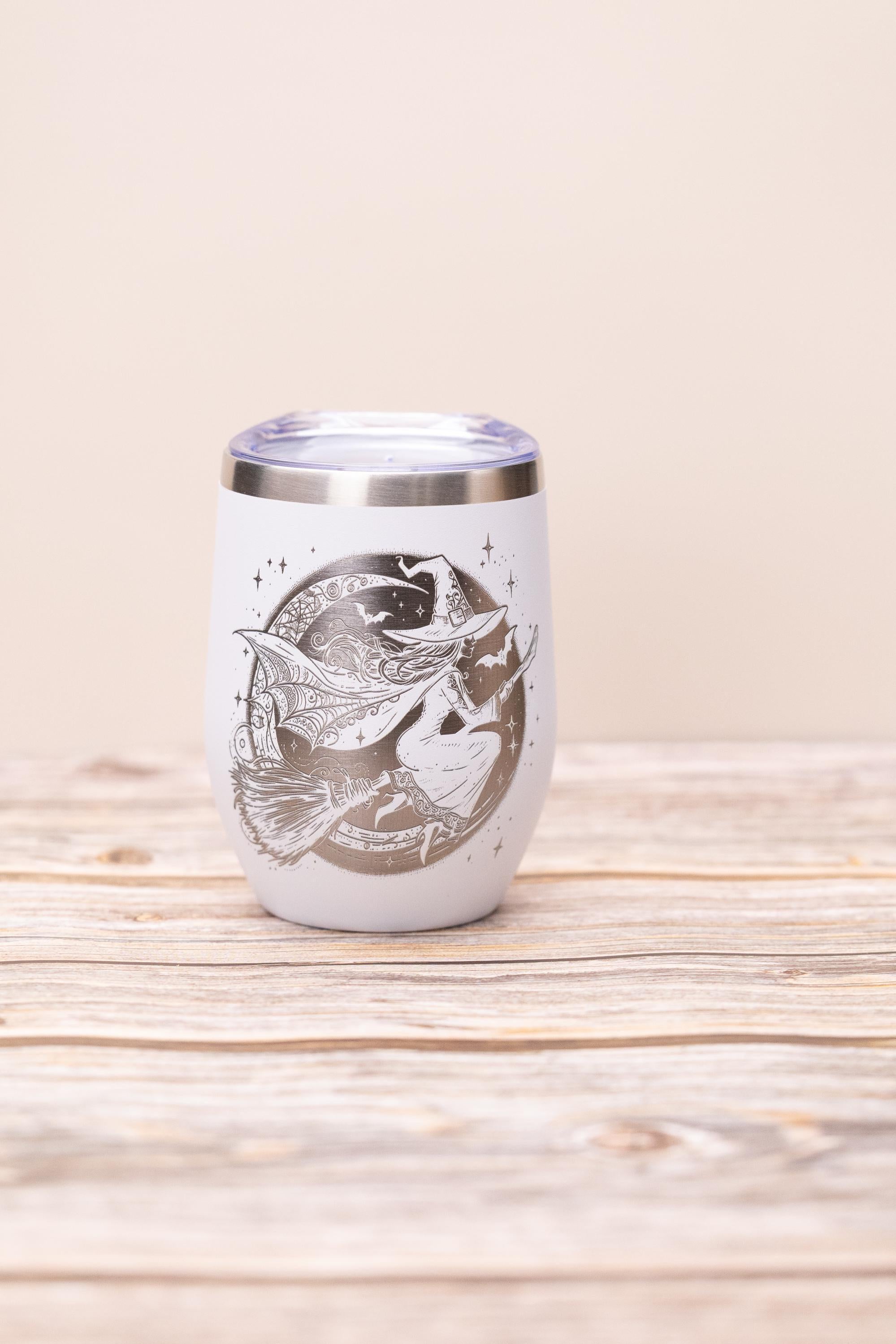 Witch Wine Tumbler - Insulated Stainless Steel Double Wall Tumbler with Spill Resistant Lid