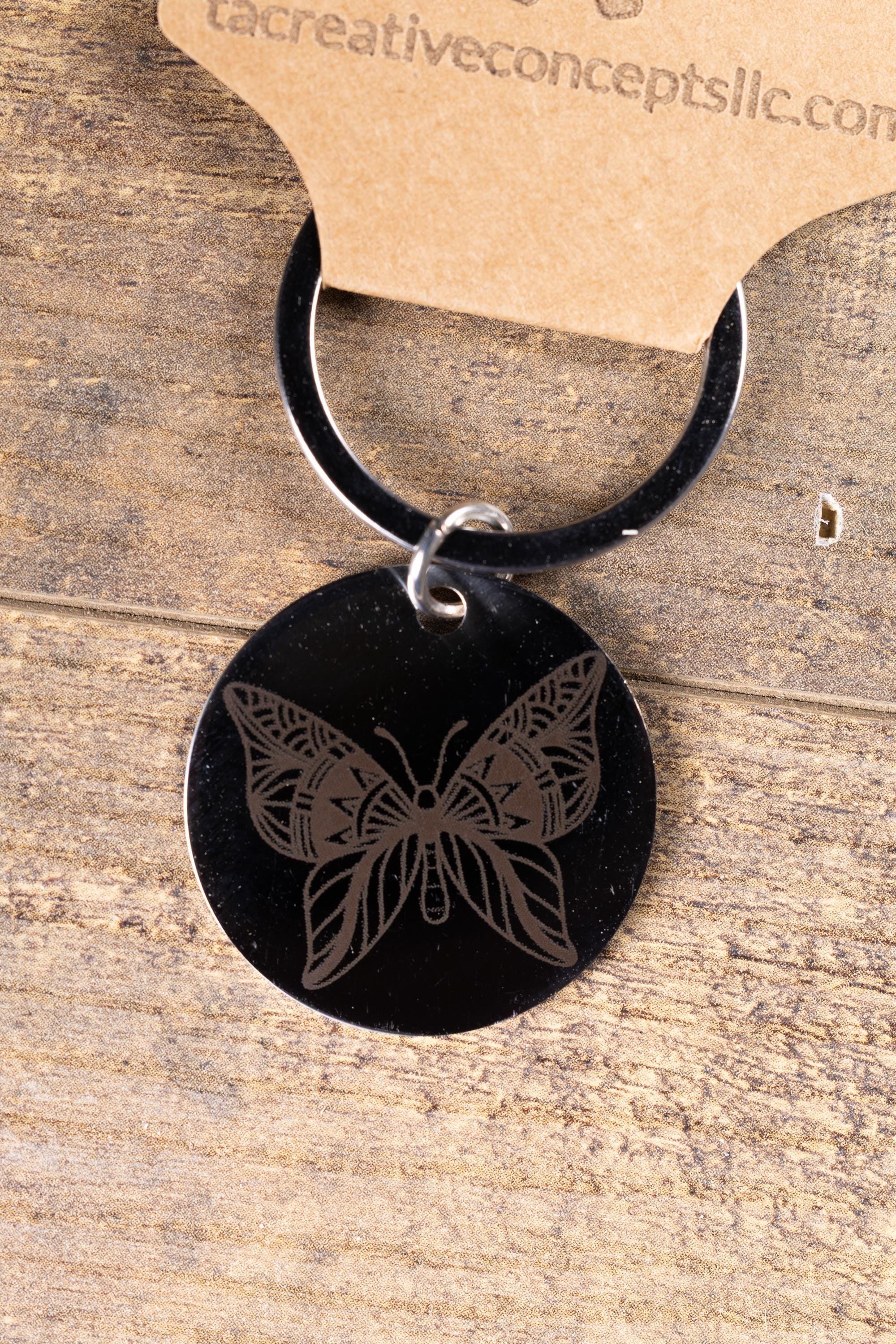 Butterfly Keychain - Black Stainless Steel | Nature Inspired Gift, Handmade in USA
