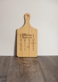 Bamboo Cutting Board – Compact Prep Board with Engraved Kitchen Conversions Chart