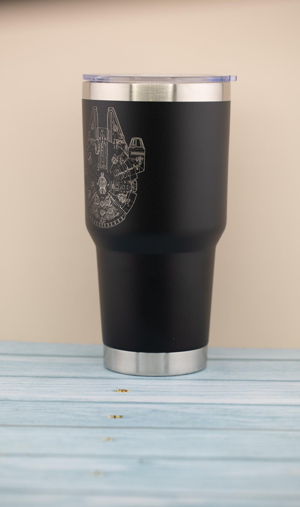 Millennium Falcon Travel Cup – Insulated Stainless Steel Tumbler, Laser Engraved Design