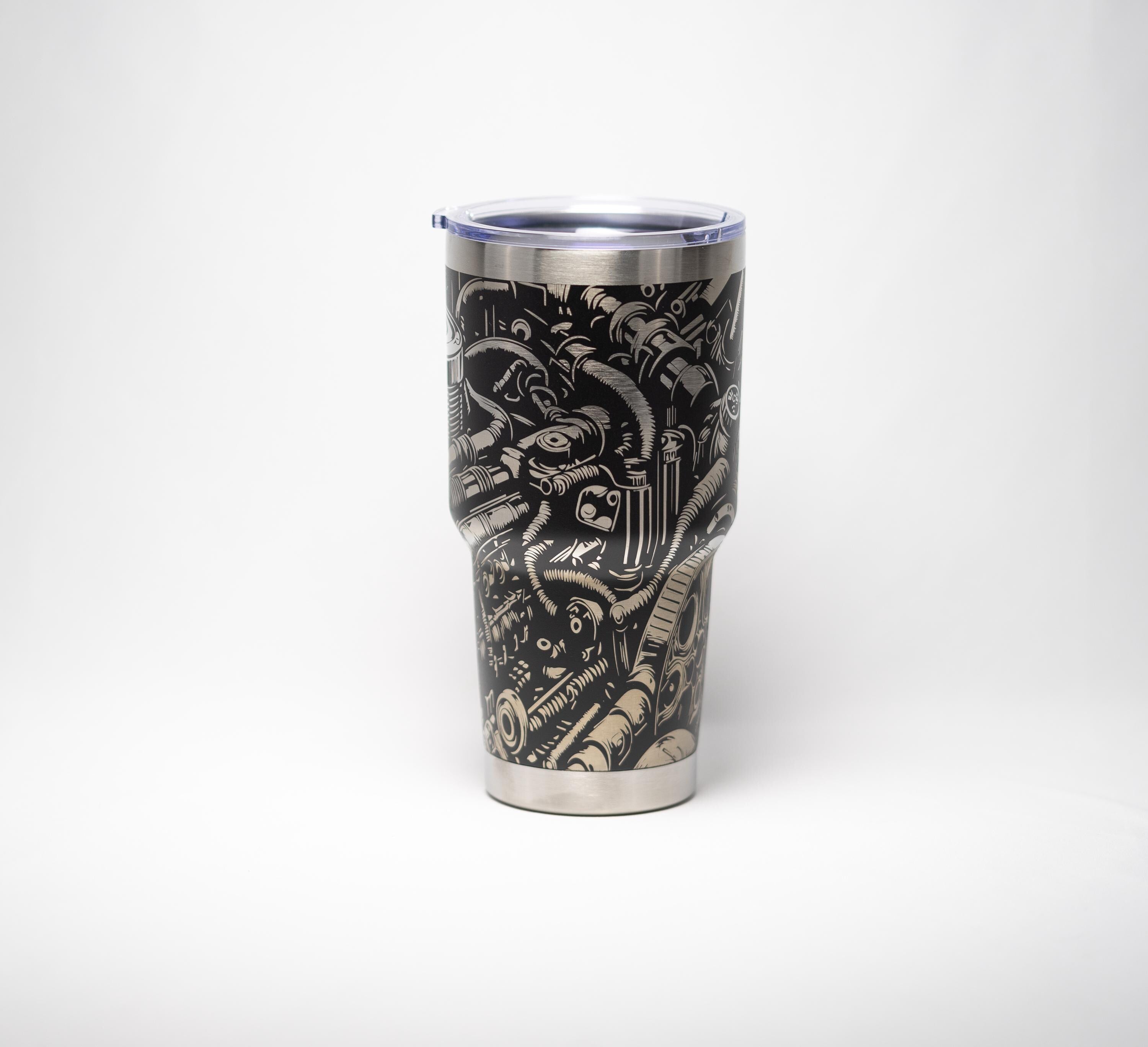V8 Engine Tumbler - Stainless Steel Cup | Laser Engraved, Double Wall Insulated