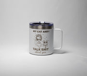Sarcastic Cat Mug – Funny Stainless Steel Yeti Style Tumbler, 14oz Double Sided Engraving