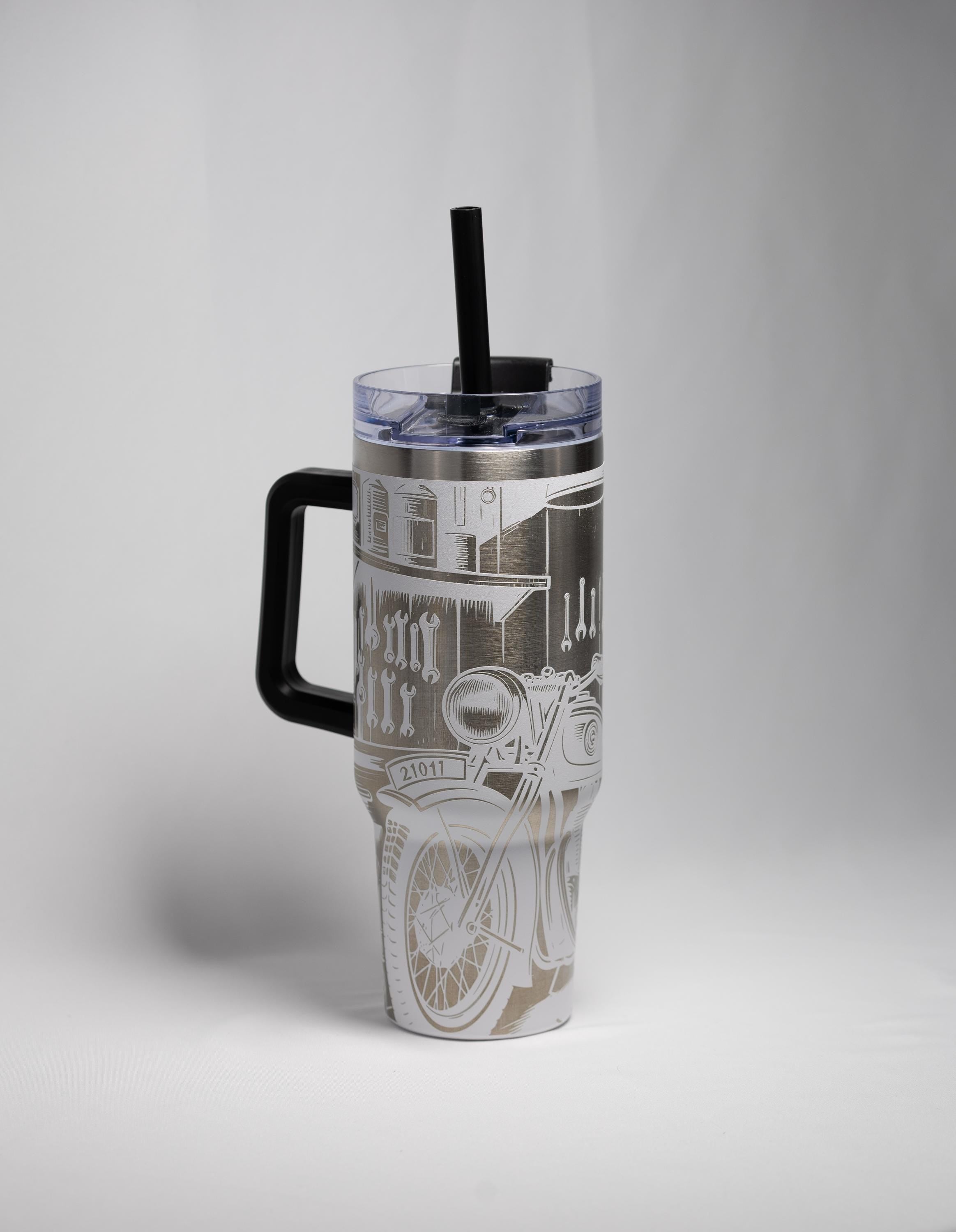 Biker Style Tumbler – 40 oz Vacuum Insulated Cup | Stainless Steel, Powder Coated Finish