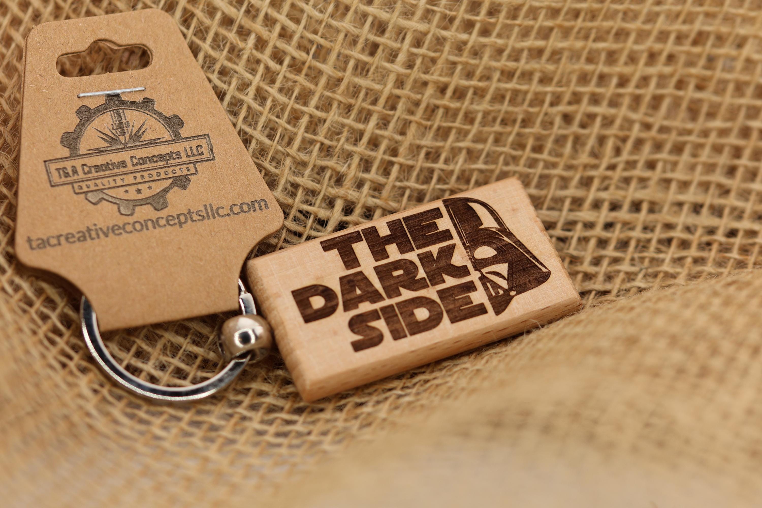 Darth Vader Keychain - Double Sided Design | Hardwood Laser Engraved Gift