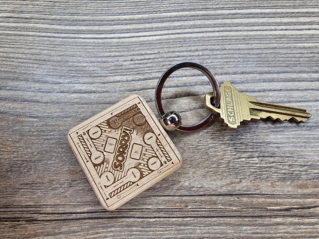 Sorry Board Game Keychain – Laser Engraved Hardwood Charm with Stainless Steel Ring
