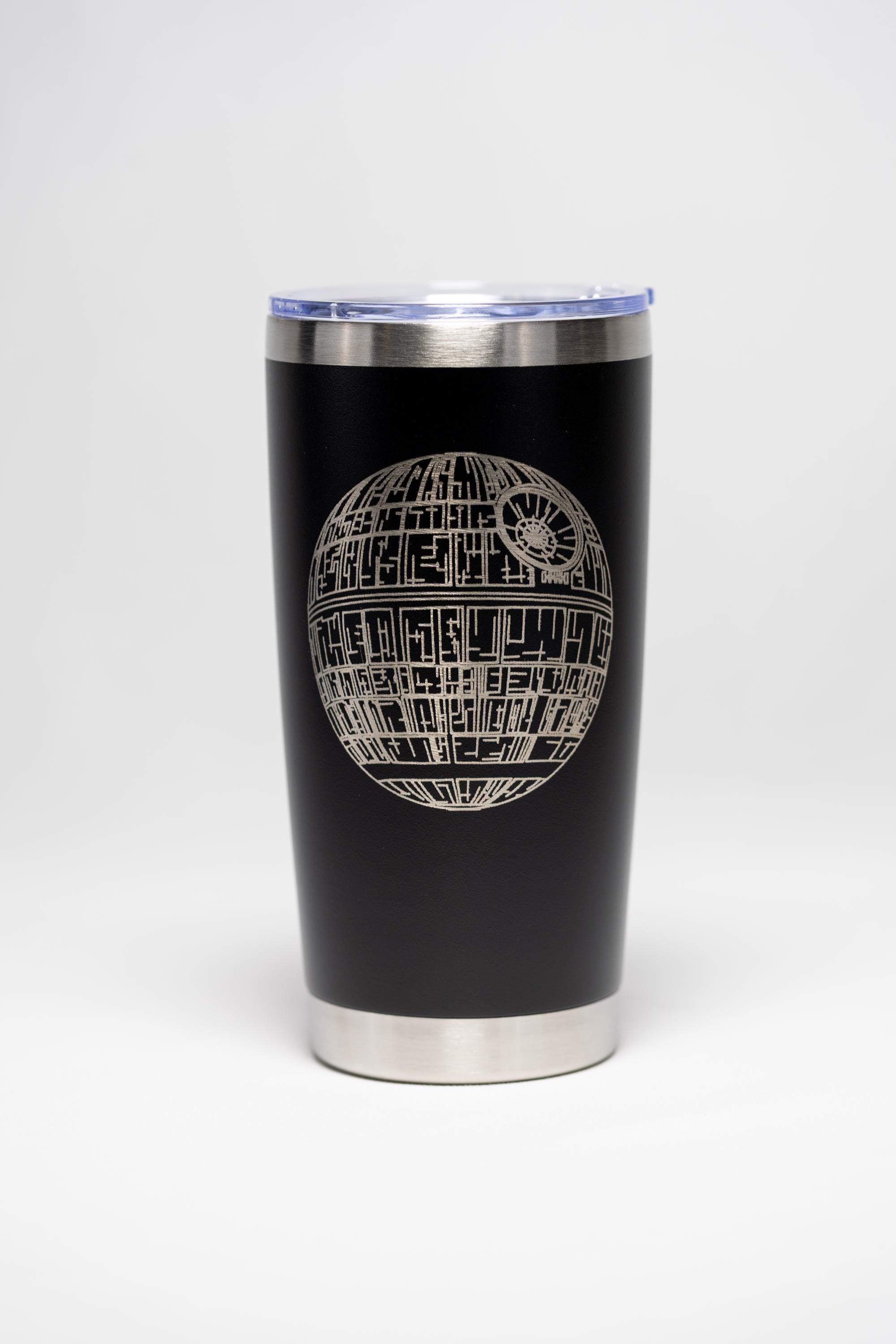 Space Battle Station Tumbler | Laser Engraved Stainless Steel Cup - Double Wall Vacuum