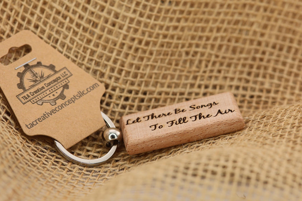 Grateful Dead Keychain - Double Sided Engraved Wooden Keychain With Stainless Steel Ring