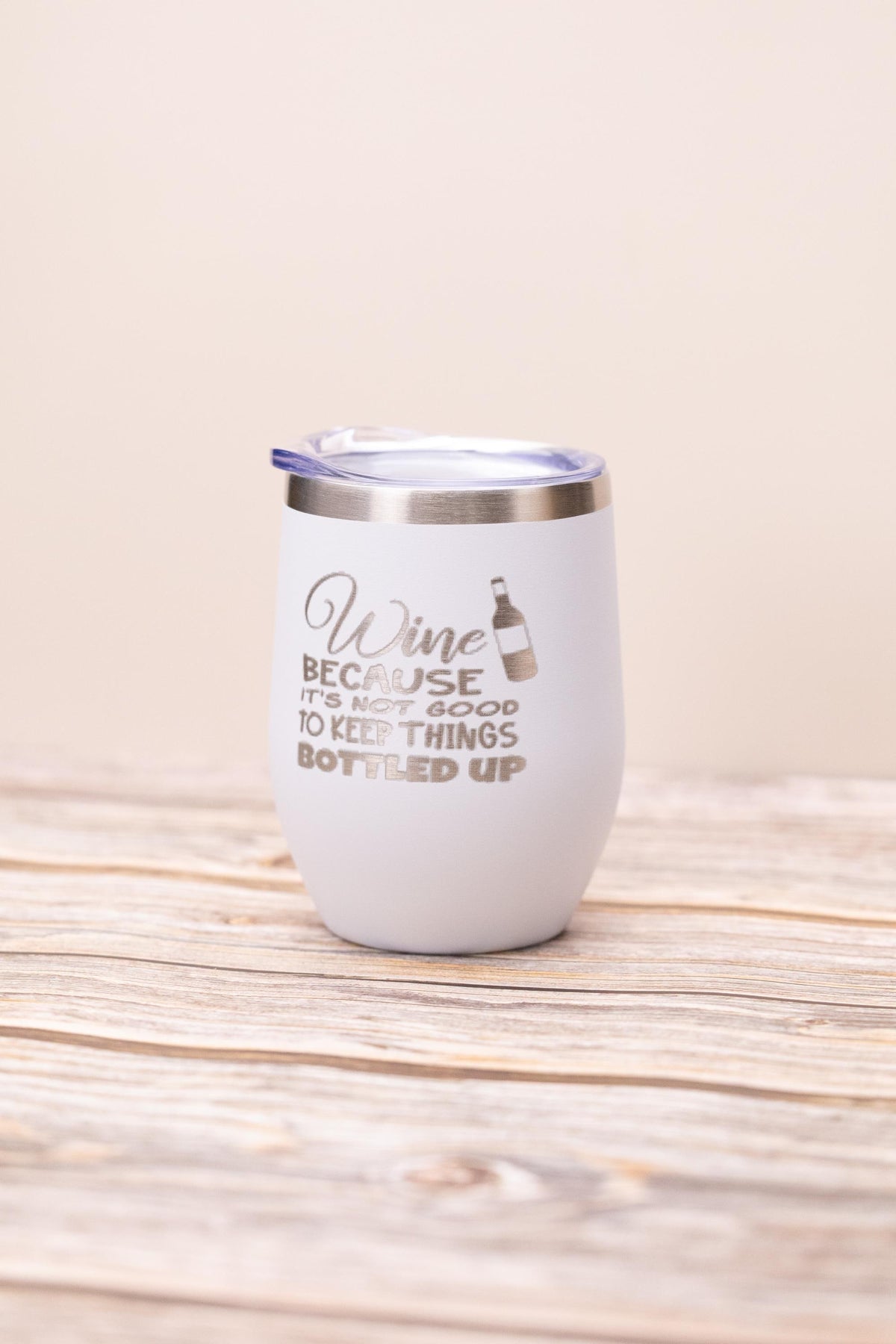 Stainless Steel Wine Tumbler – Vacuum Insulated Cup With Spill Resistant Lid