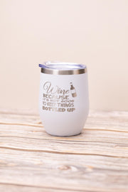 Stainless Steel Wine Tumbler – Vacuum Insulated Cup With Spill Resistant Lid