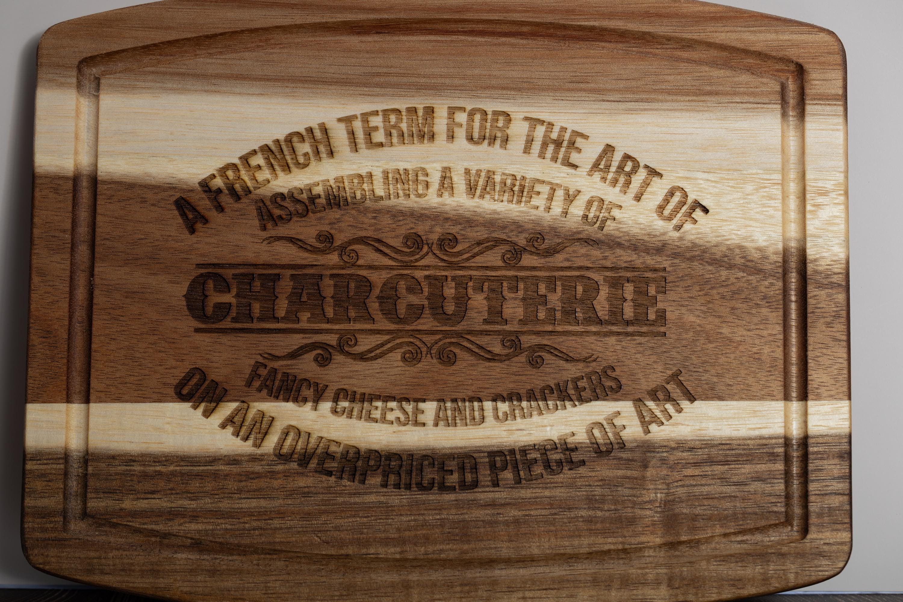 Rustic Acacia Charcuterie | 10 Inch Laser Engraved Wood Board – Unique Hostess Gift