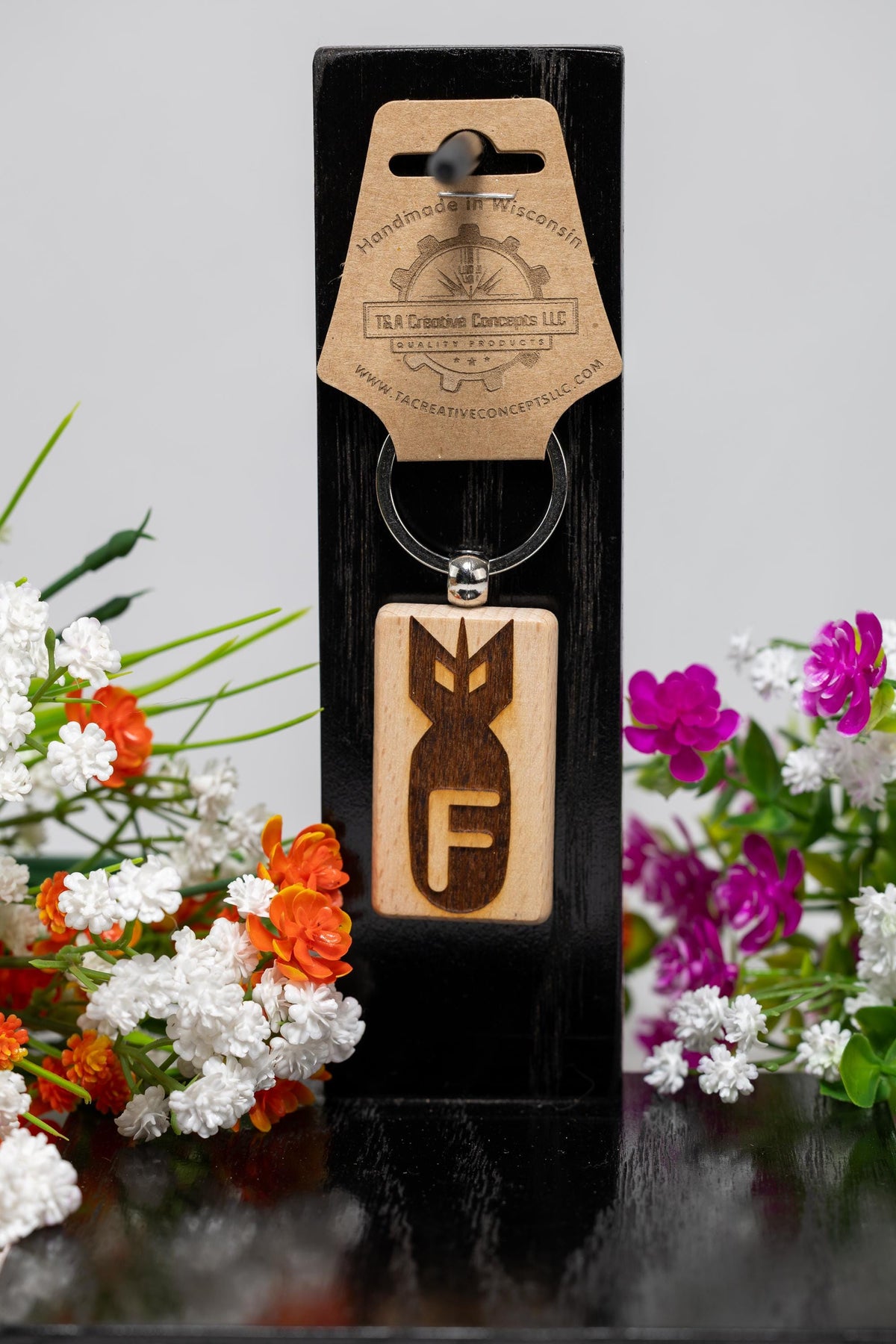 Funny Keychain – Double Sided Laser Engraved Wood Ring | Sarcastic Humor Gift