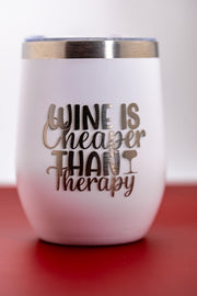 Insulated Wine Tumbler - 12oz Stainless Steel Double Wall, Laser Engraved Funny Gift