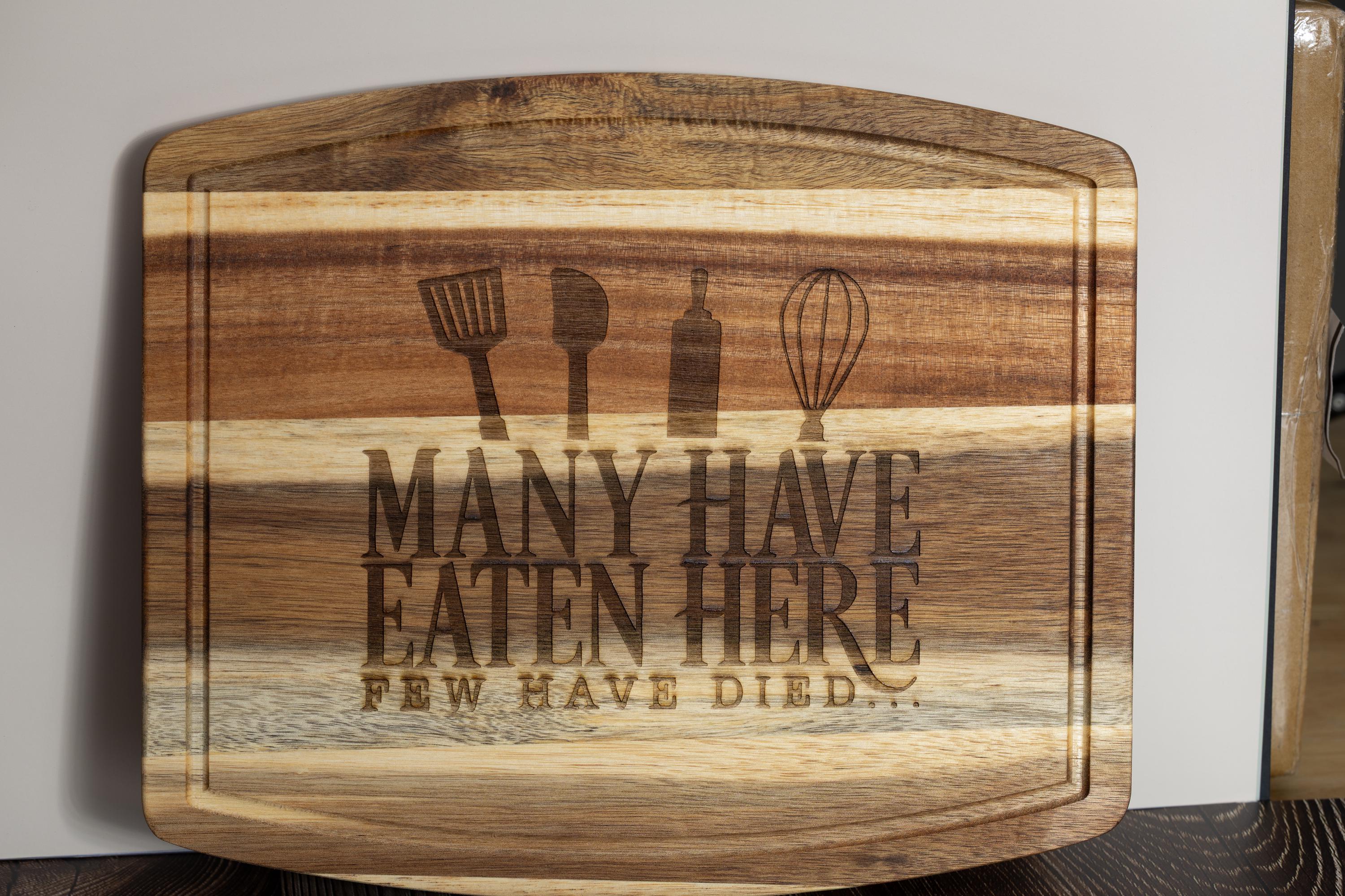 Wood Cutting Board – Durable Acacia Wood, Laser Engraved, Funny Kitchen Decor 10x12