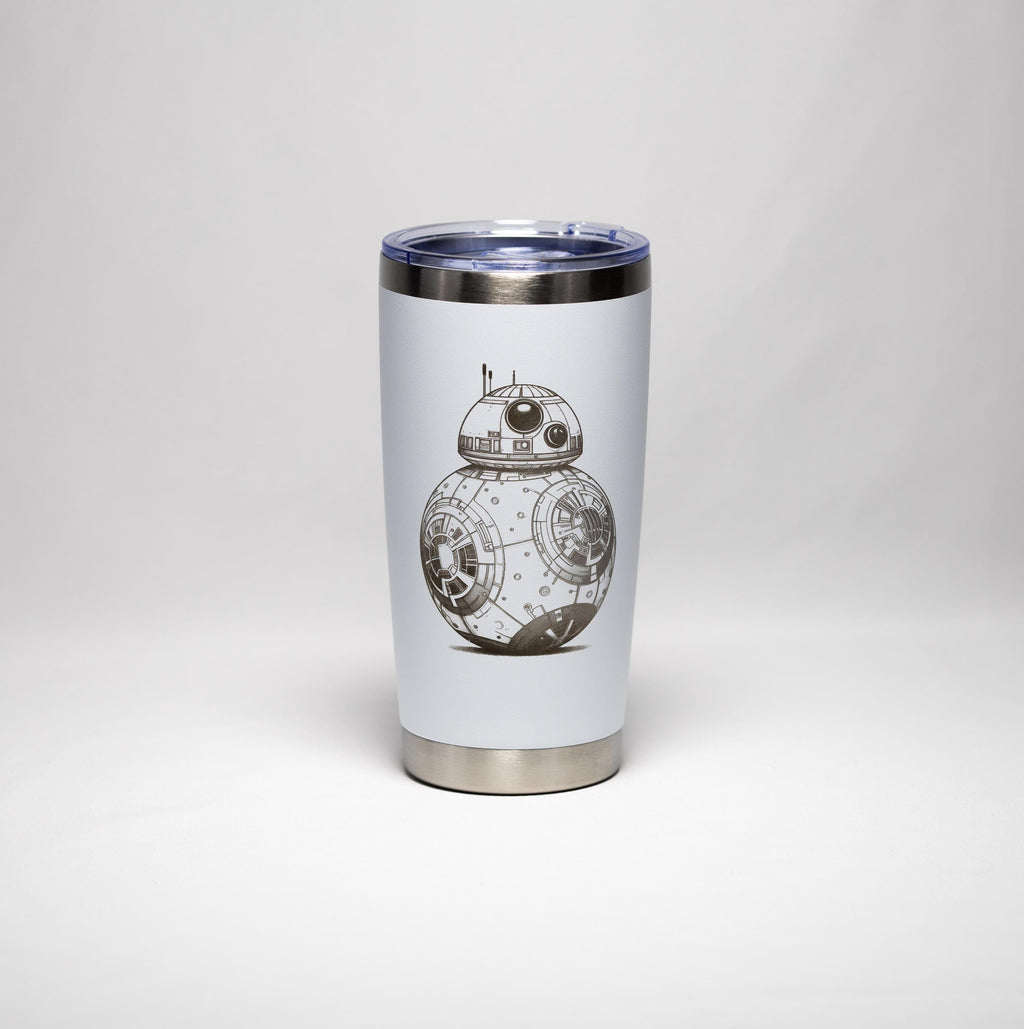 BB8 Stainless Steel Tumbler – Laser Engraved, Custom Powder Coated, 20 oz Insulated Cup