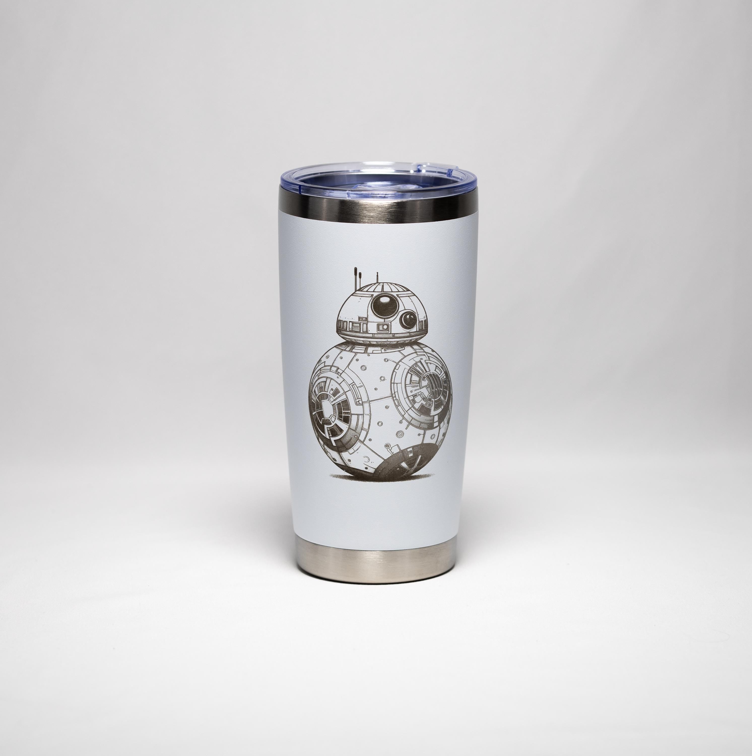 BB8 Stainless Steel Tumbler – Laser Engraved, Custom Powder Coated, 20 oz Insulated Cup