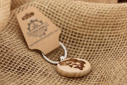 Largemouth Bass Keychain – Engraved Wooden Fishing Accessory With Stainless Steel Ring