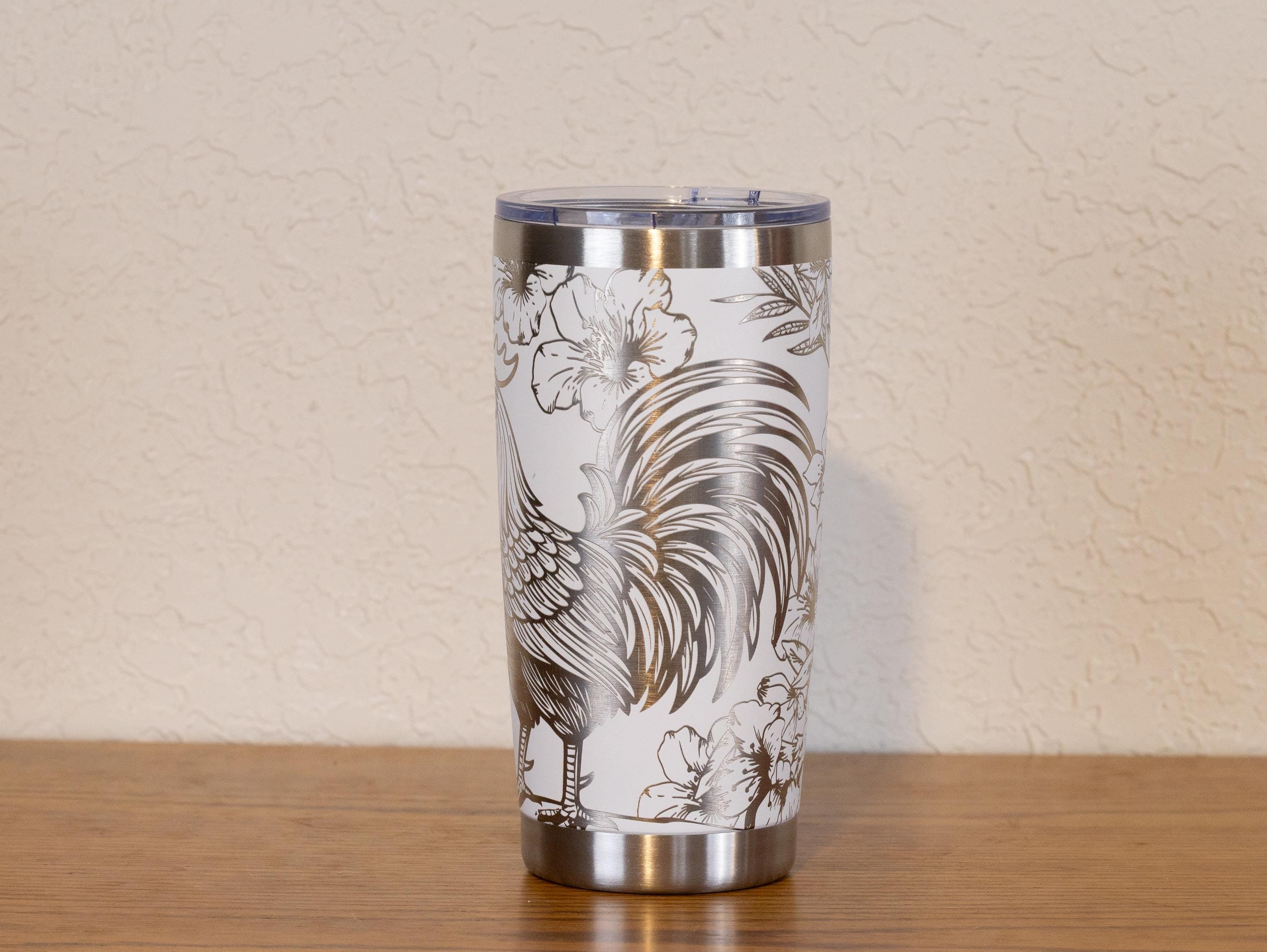 Rooster Tumbler | Stainless Steel Cup | Double Wall Insulated 20 Ounce Tumbler