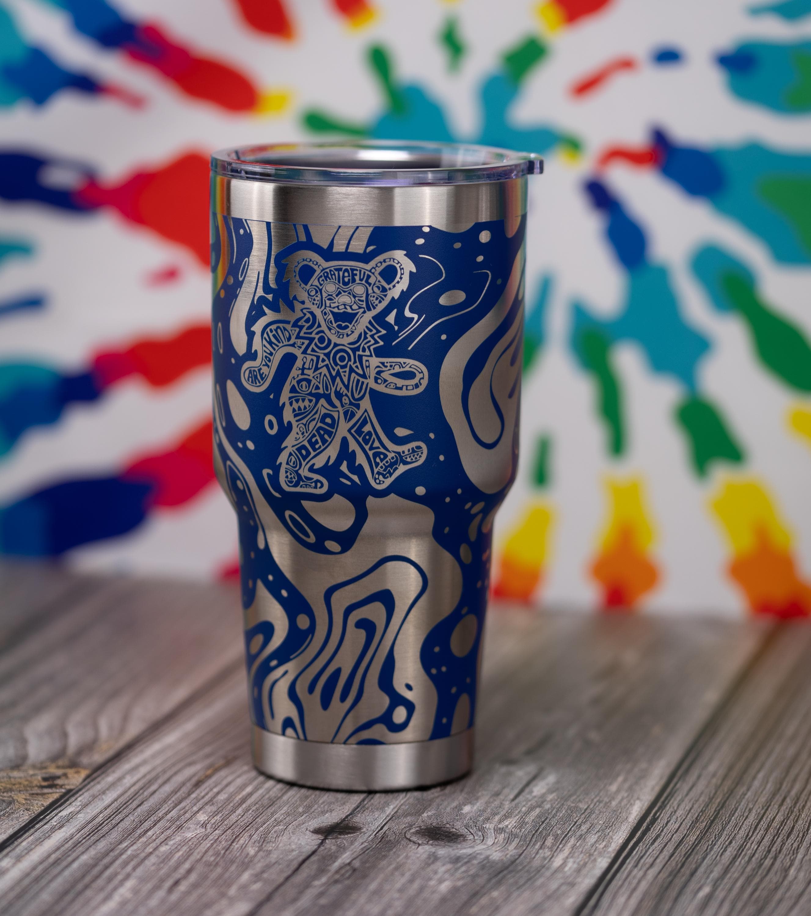Grateful Dead Tumbler | 30oz Insulated Stainless Steel Double Wall Cup with Spill Resistant Lid