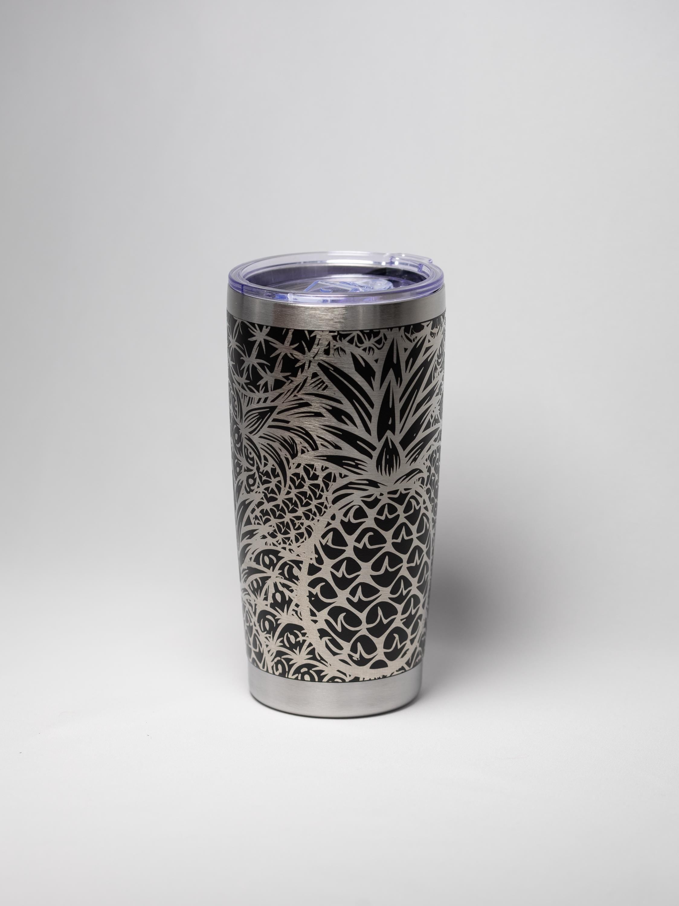 Travel Tumbler – Stainless Steel Cup With Pineapple Engraved Design, 20oz Insulated Drinkware