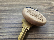 Camper Wood Keychain - Double Sided Design | Natural Hardwood Charm & Rust Resistant Ring