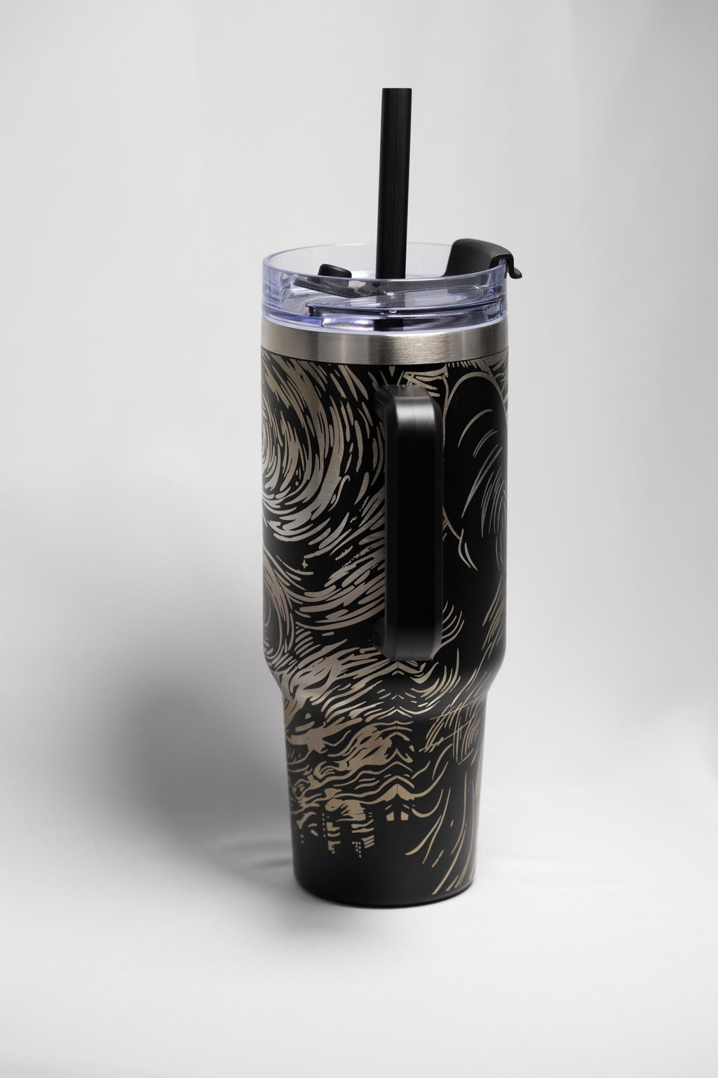 Starry Night Tumbler – Stainless Steel Cup | Laser Engraved Cat Lover Gift, Vacuum Insulated