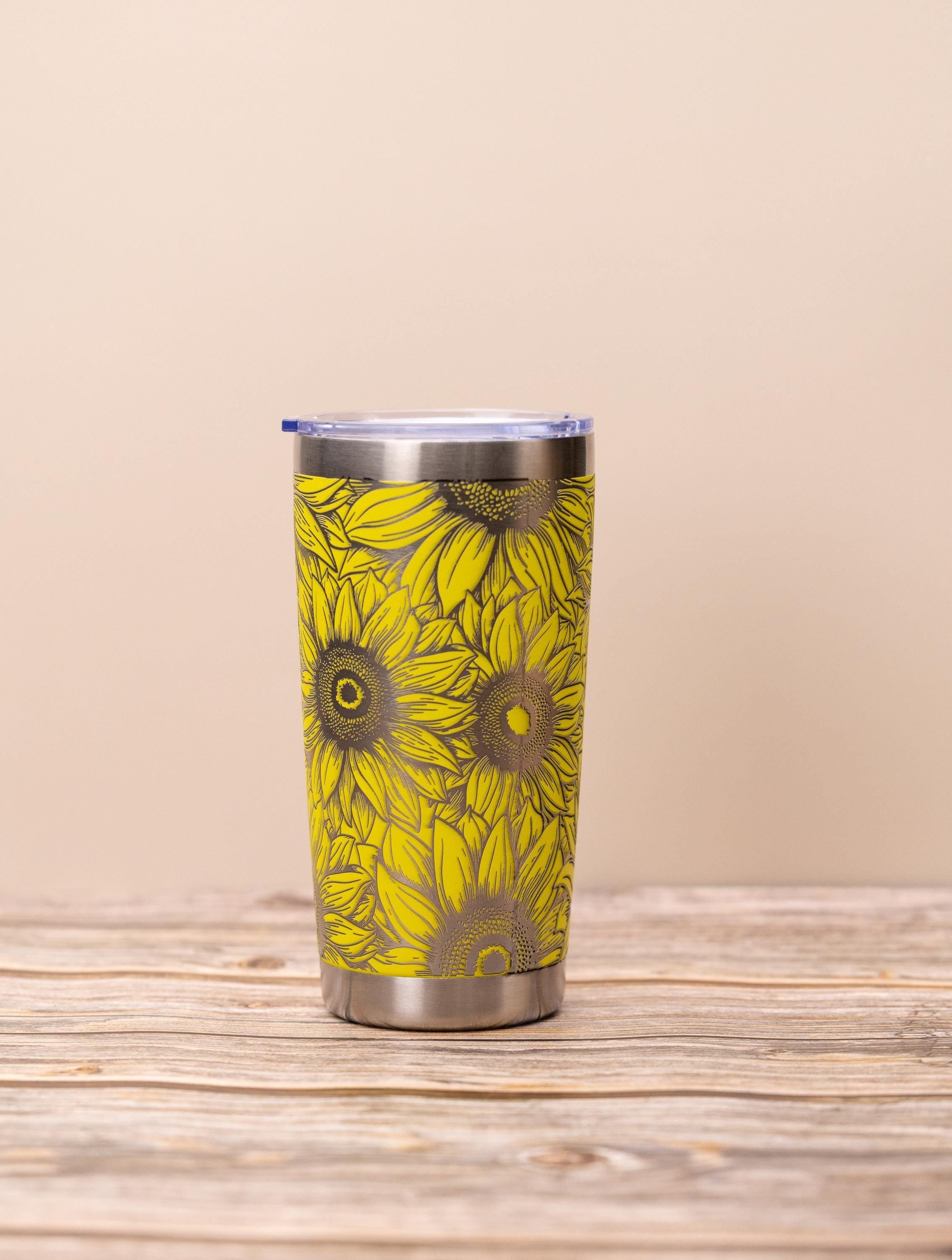 Sunflower Tumbler – 20oz Stainless Steel Double Wall Vacuum Insulated Drinkware