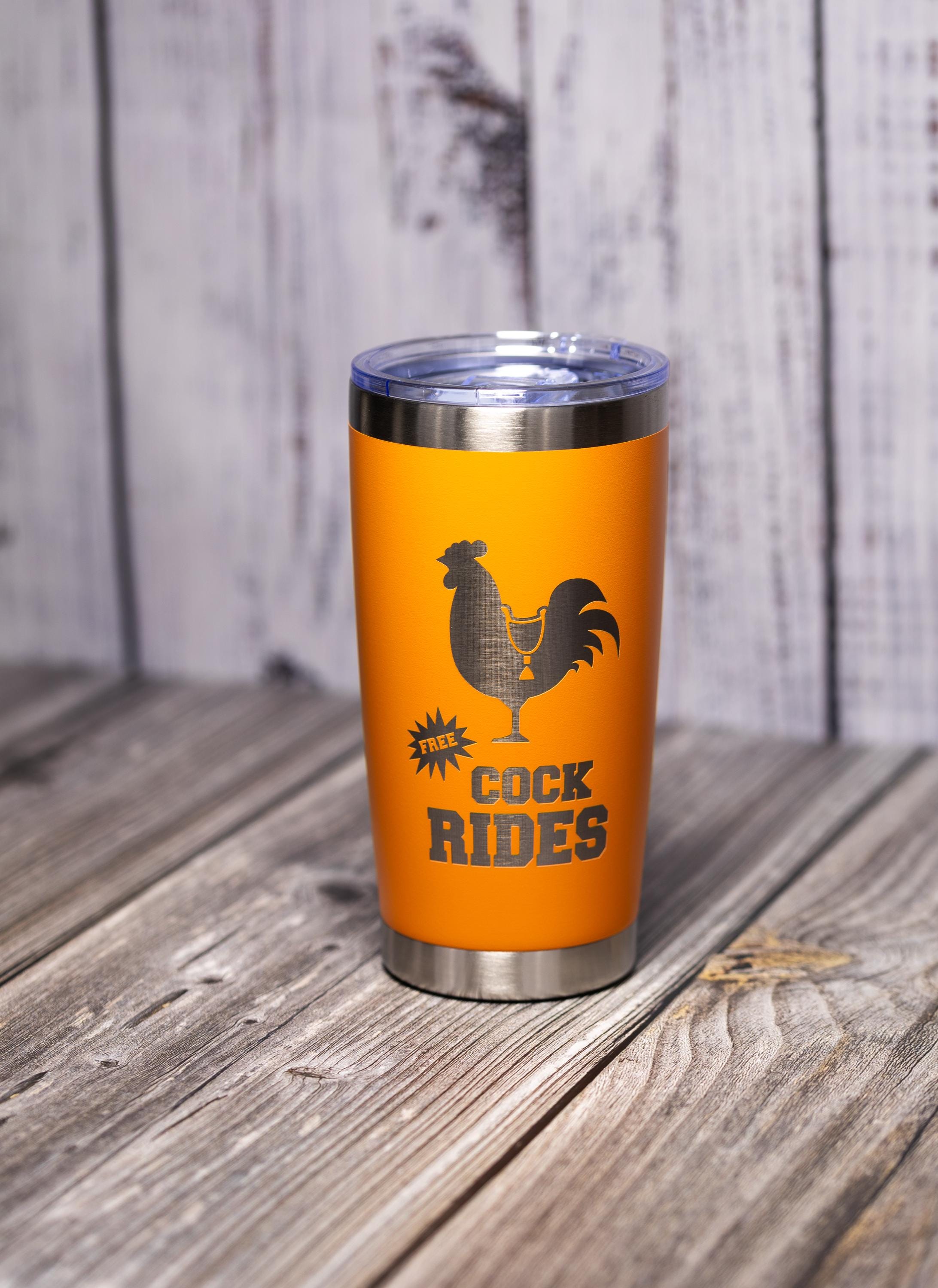 Funny Rooster Tumbler | 20oz Double Wall Stainless Steel Cup - Laser Engraved Design