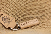Engraved Hardwood Keychain - Old Soul Vintage Style Charm with Steel Ring