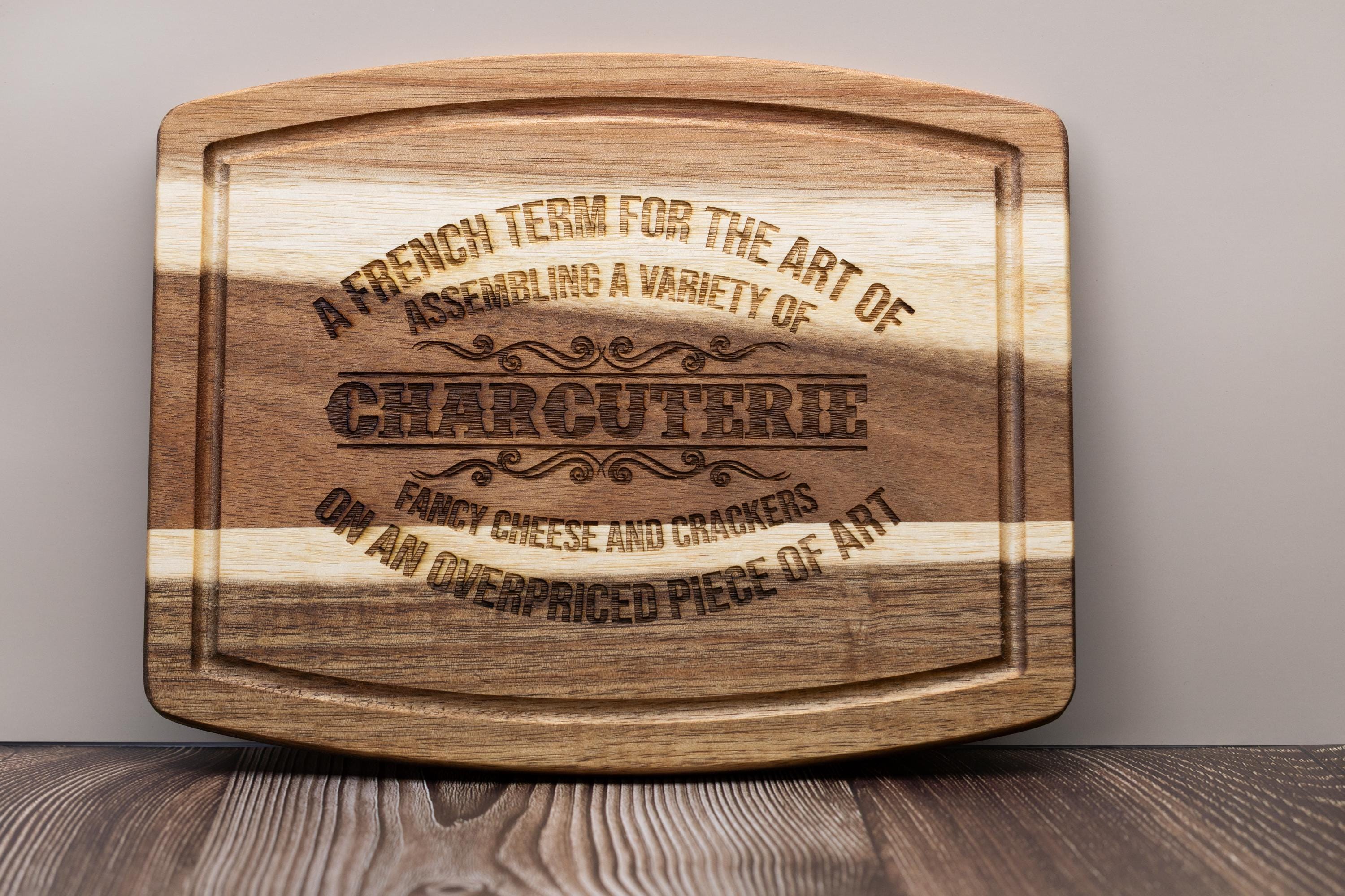 Rustic Acacia Charcuterie | 10 Inch Laser Engraved Wood Board – Unique Hostess Gift