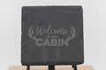 Rustic Slate Coasters – Laser Engraved Cabin Drink Pads | Set of 4 Durable Slate